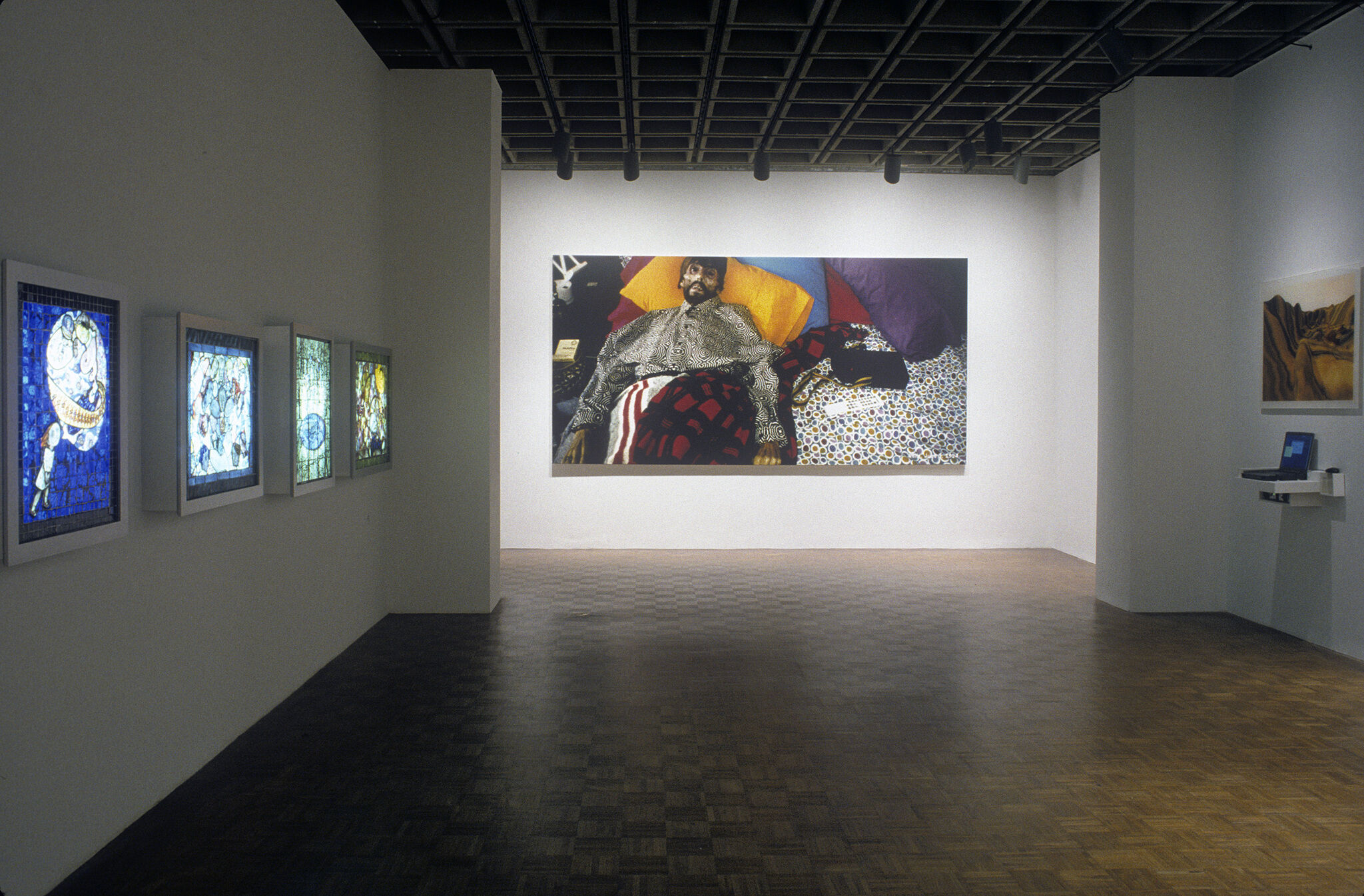 A gallery filled with works of art.