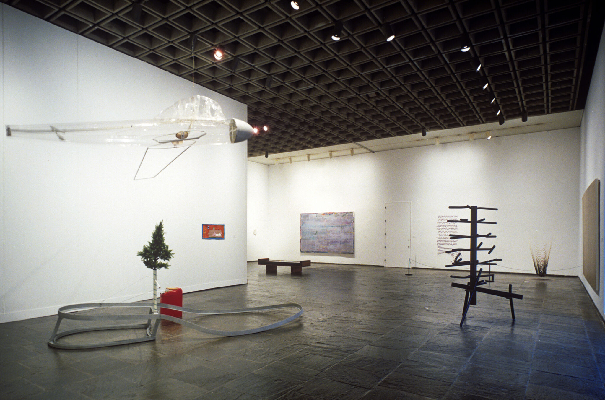 Works of art in a gallery.