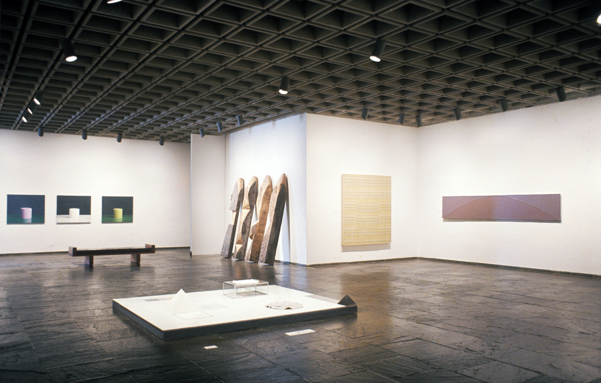 Works of art in a gallery.