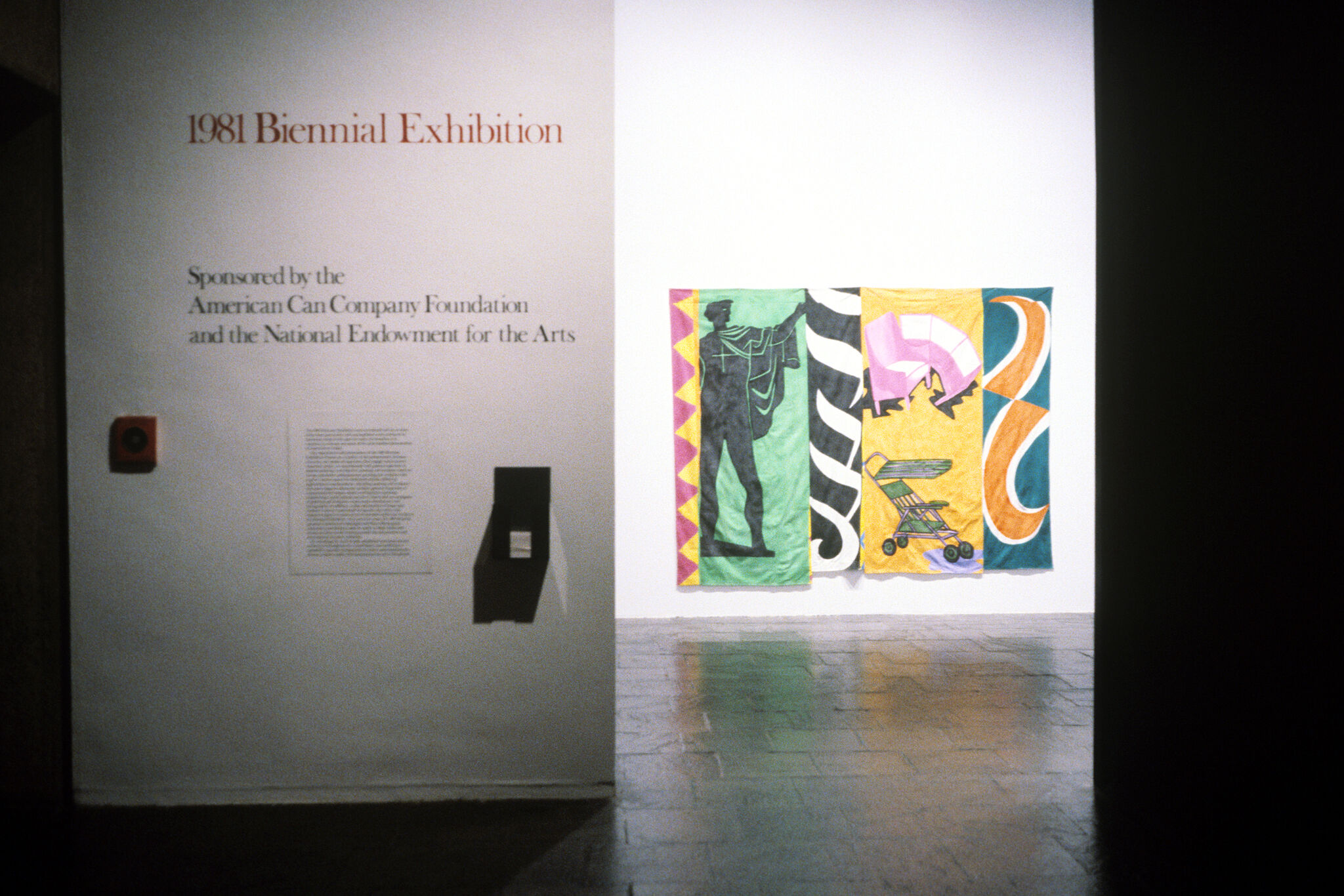 Works of art in a gallery.