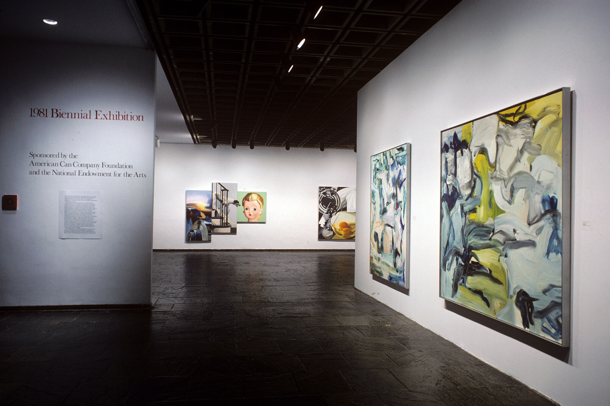 Works of art in a gallery.