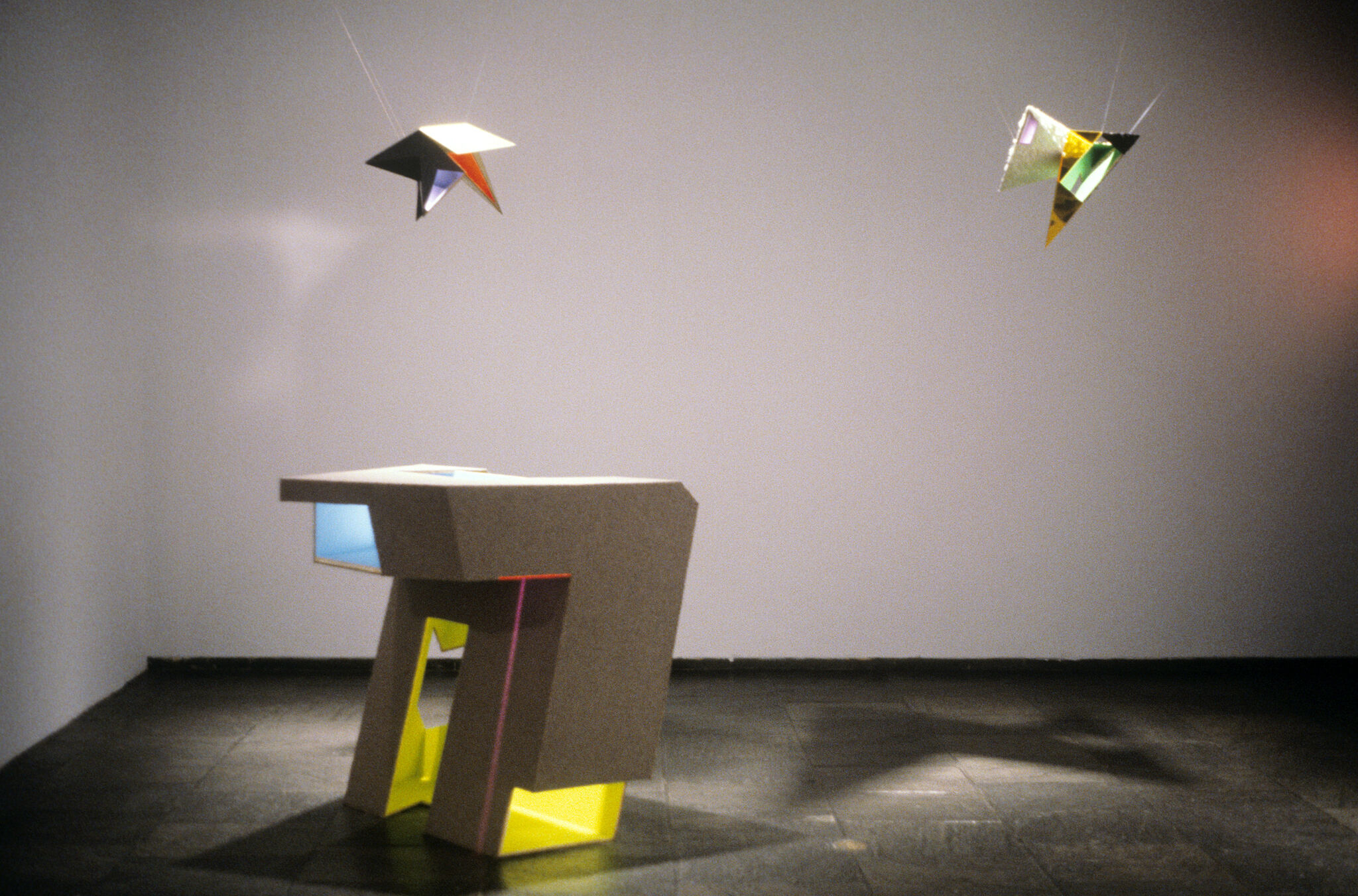 Works of art in a gallery.