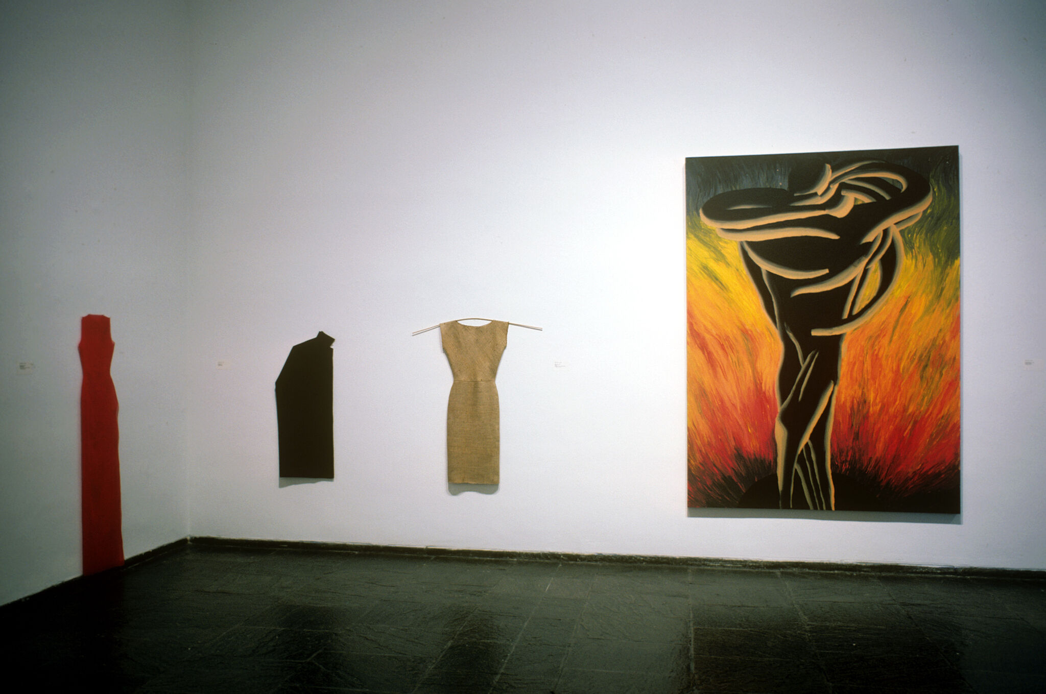 Works of art in a gallery.