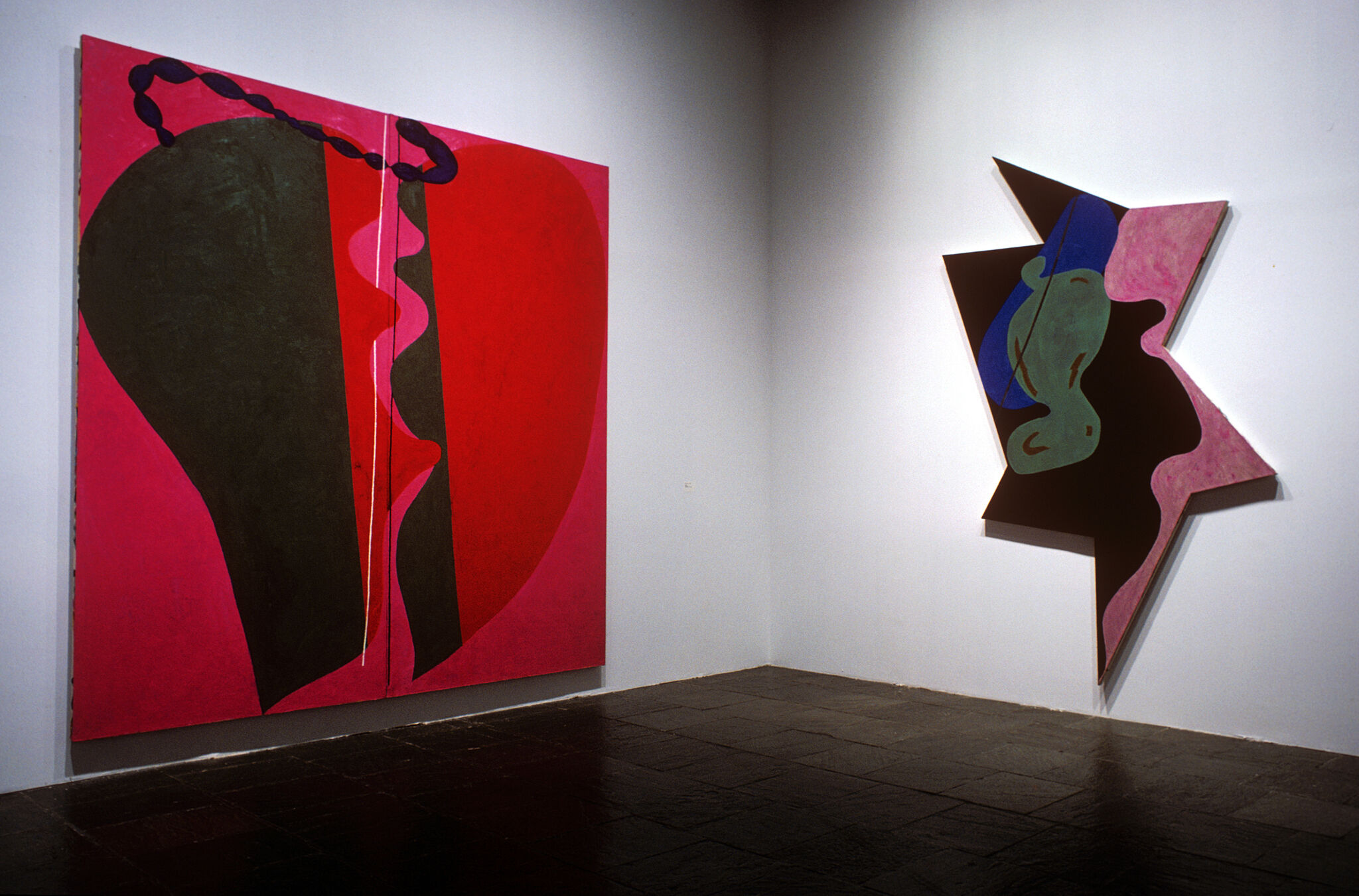 Works of art in a gallery.