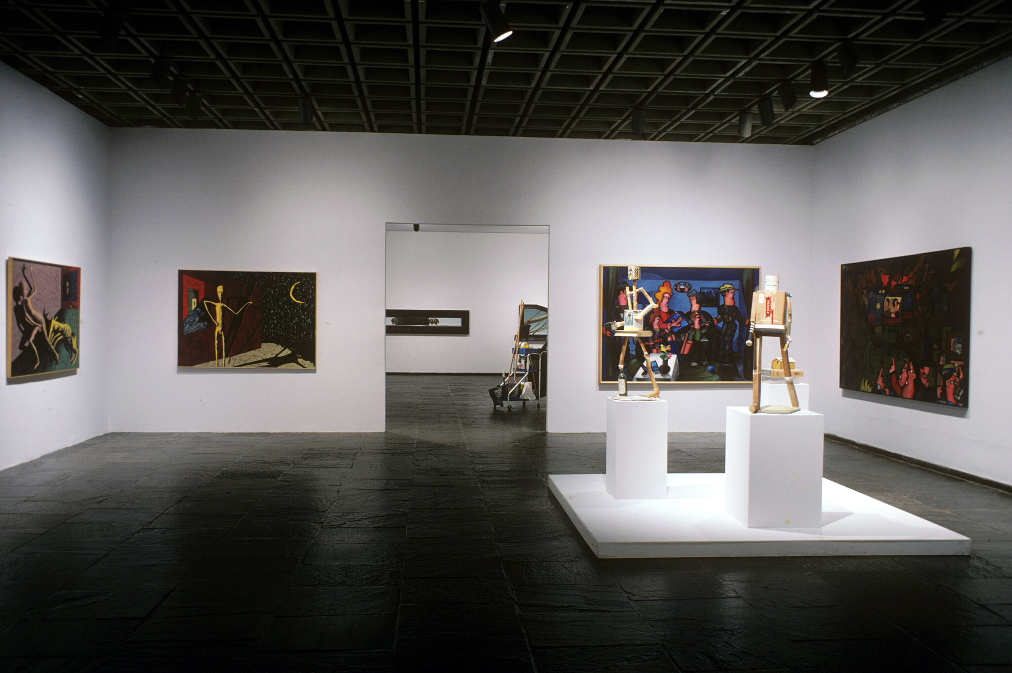 Works of art in a gallery.