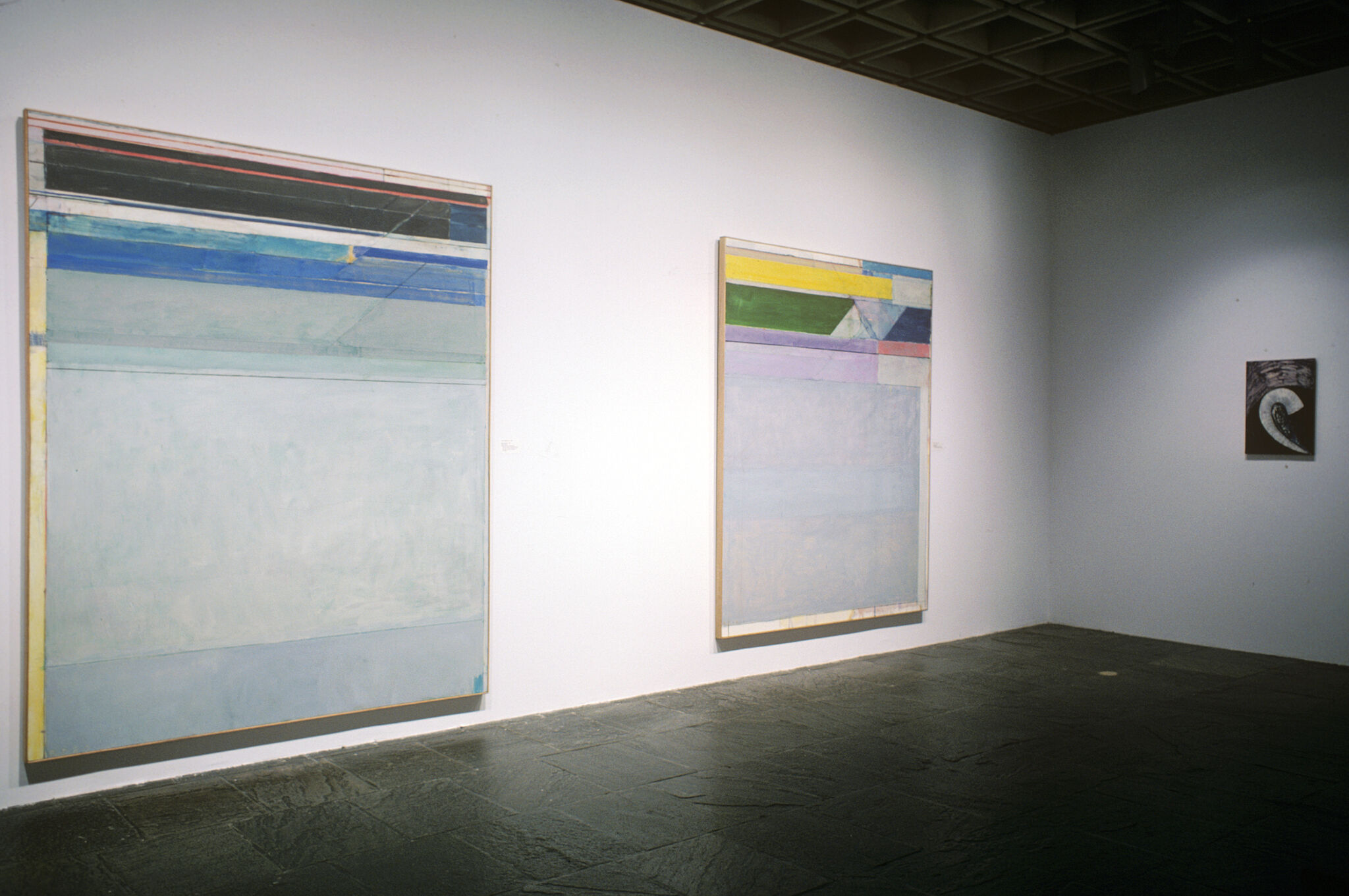 Works of art in a gallery.