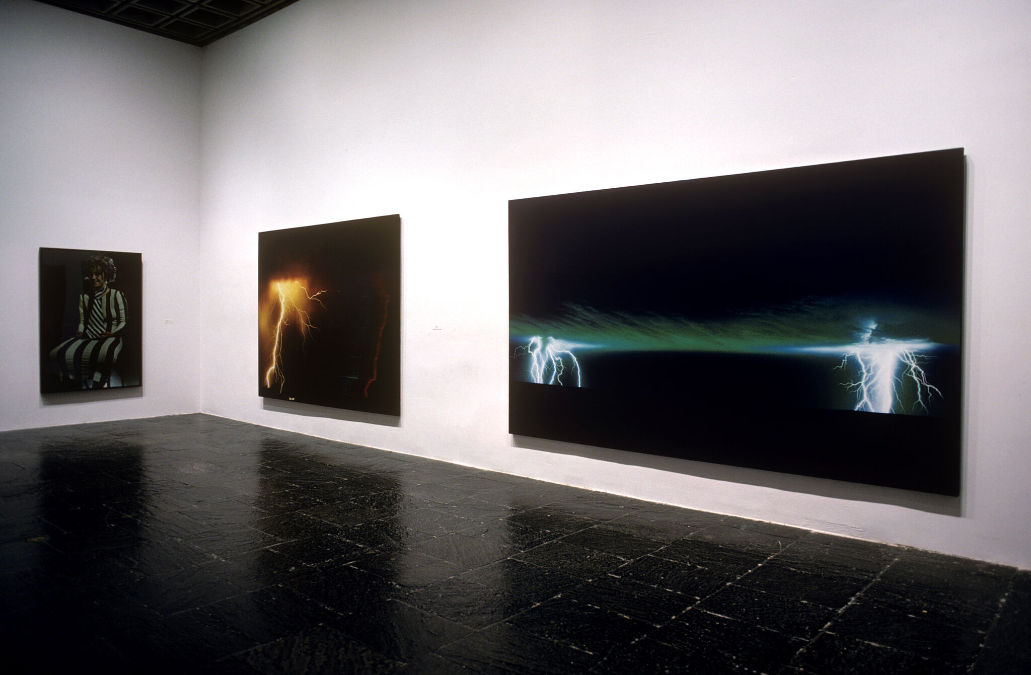 Works of art in a gallery.