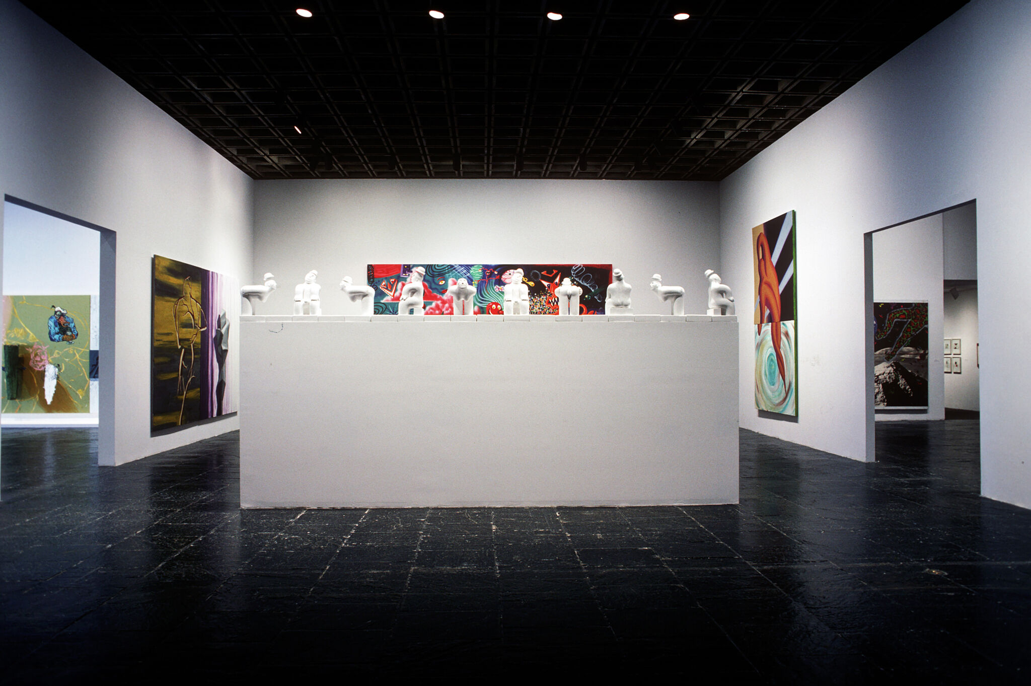 Works of art in a gallery.