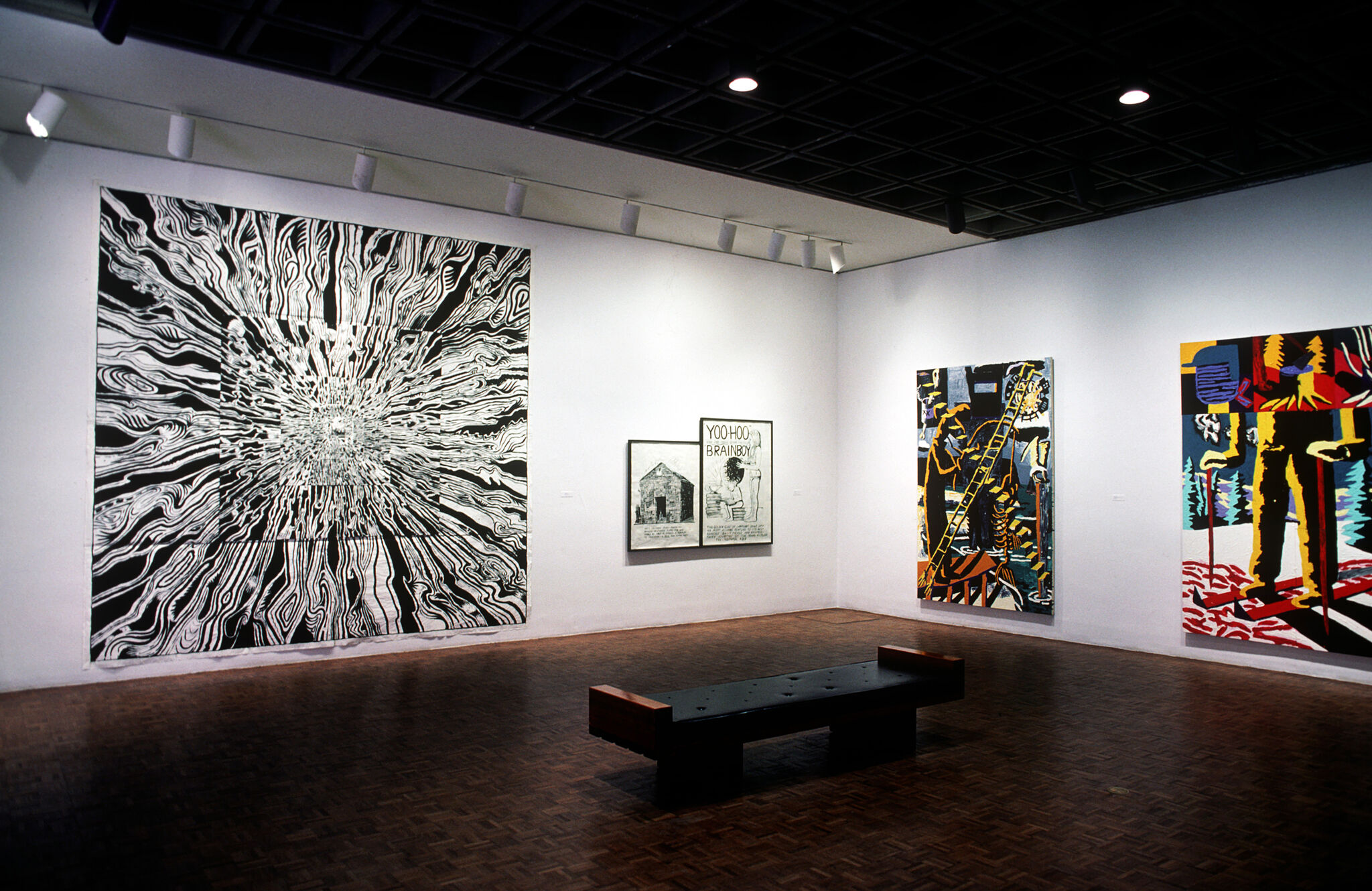 Works of art in a gallery.