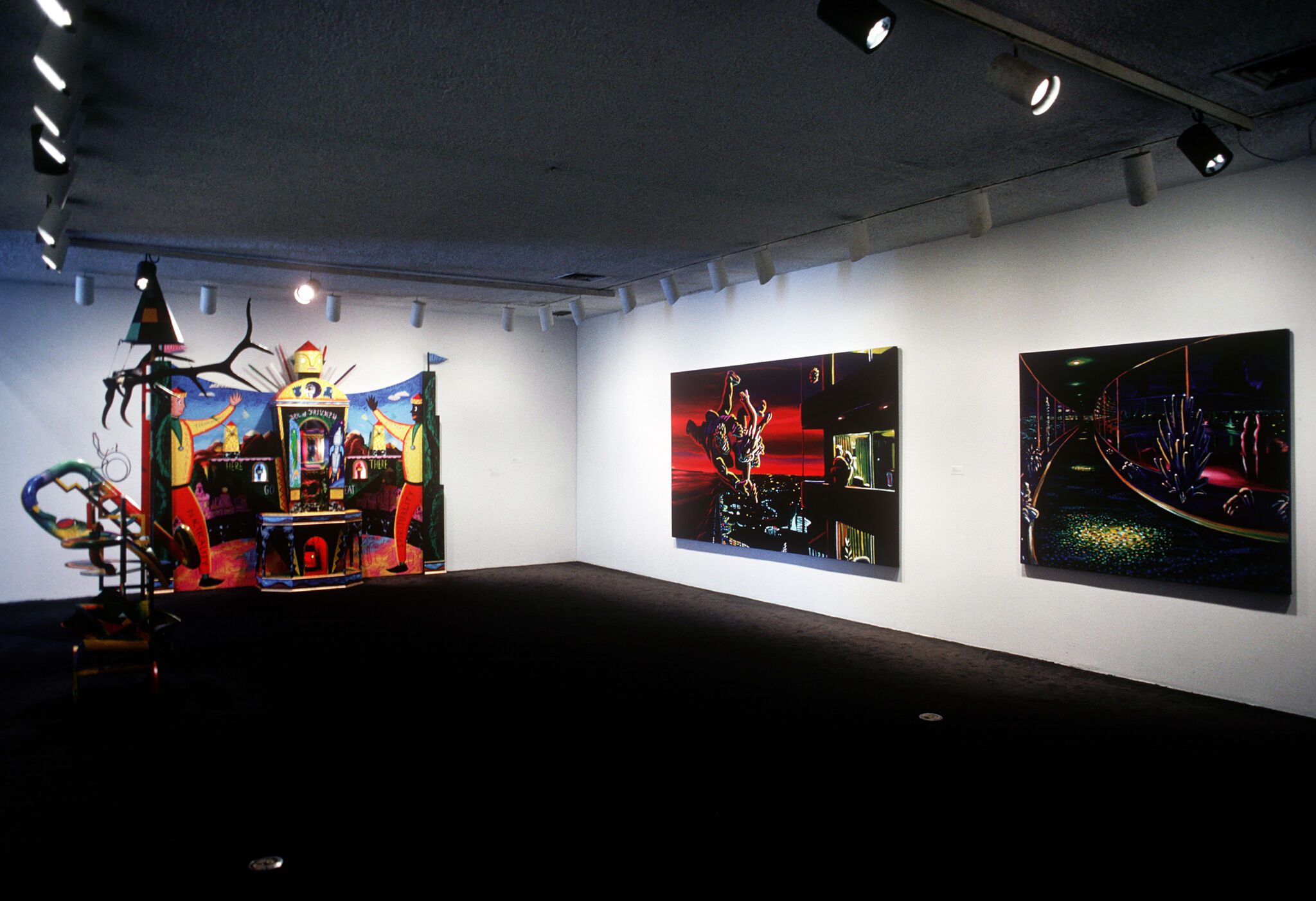 Works of art in a gallery.