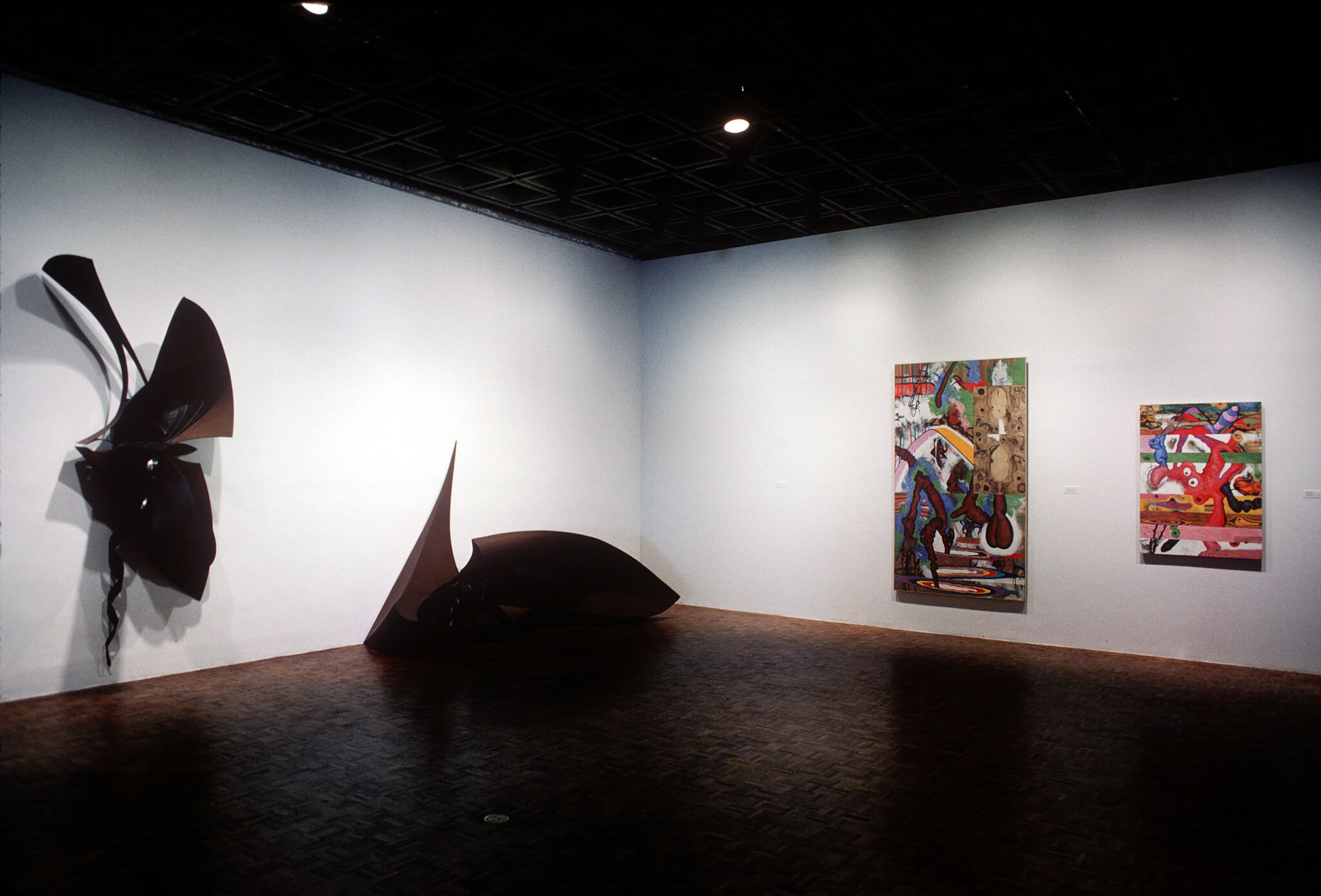 Works of art in a gallery.