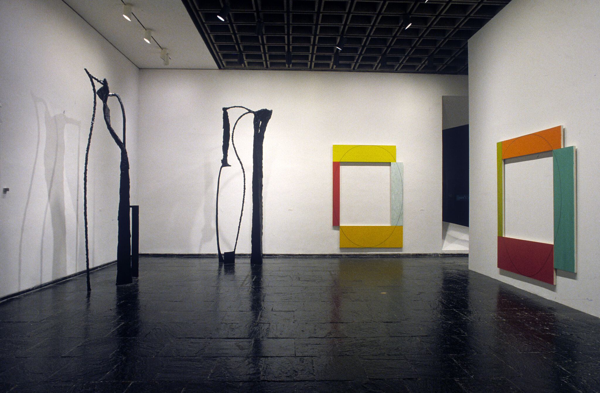 Works of art in a gallery.