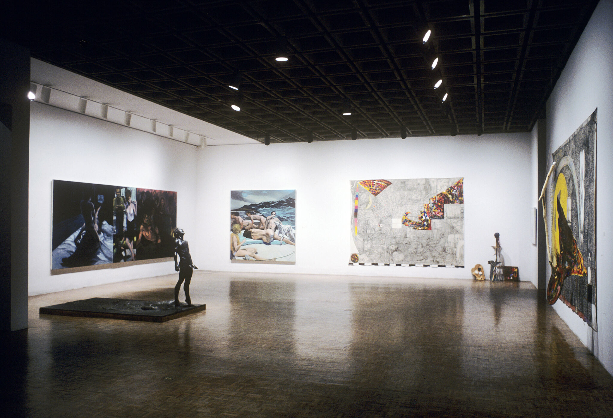 Works of art in a gallery.