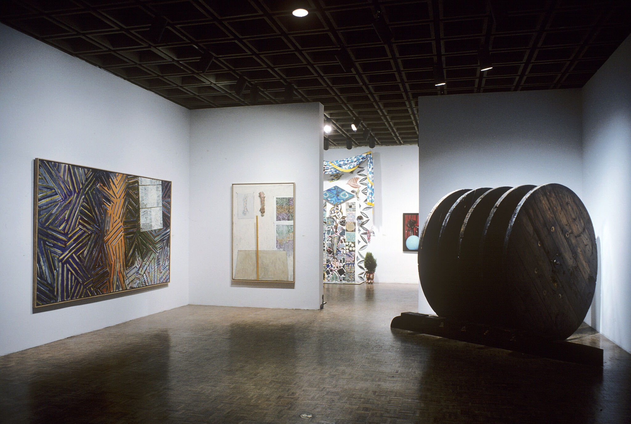 Works of art in a gallery.