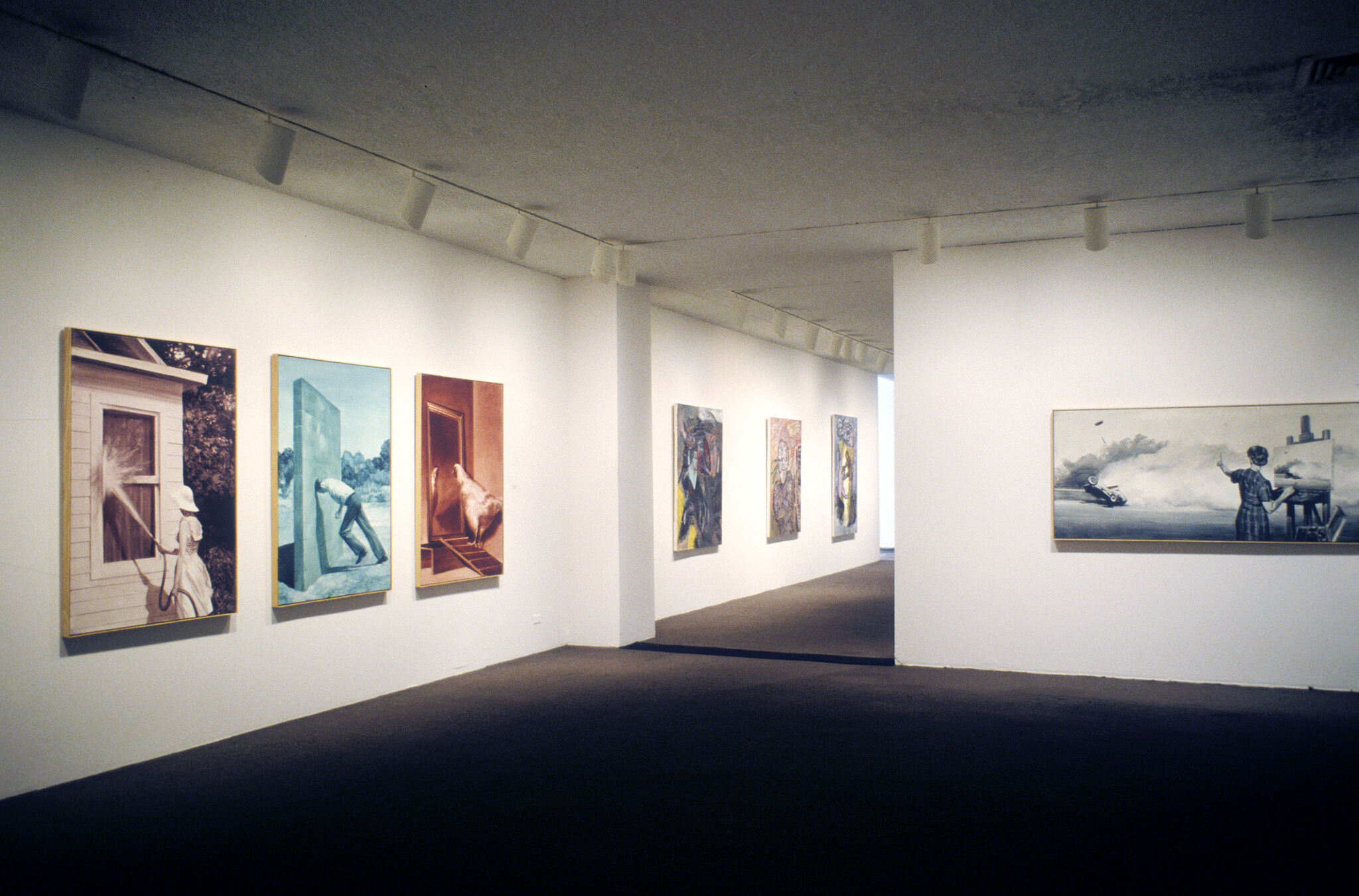 Works of art in a gallery.