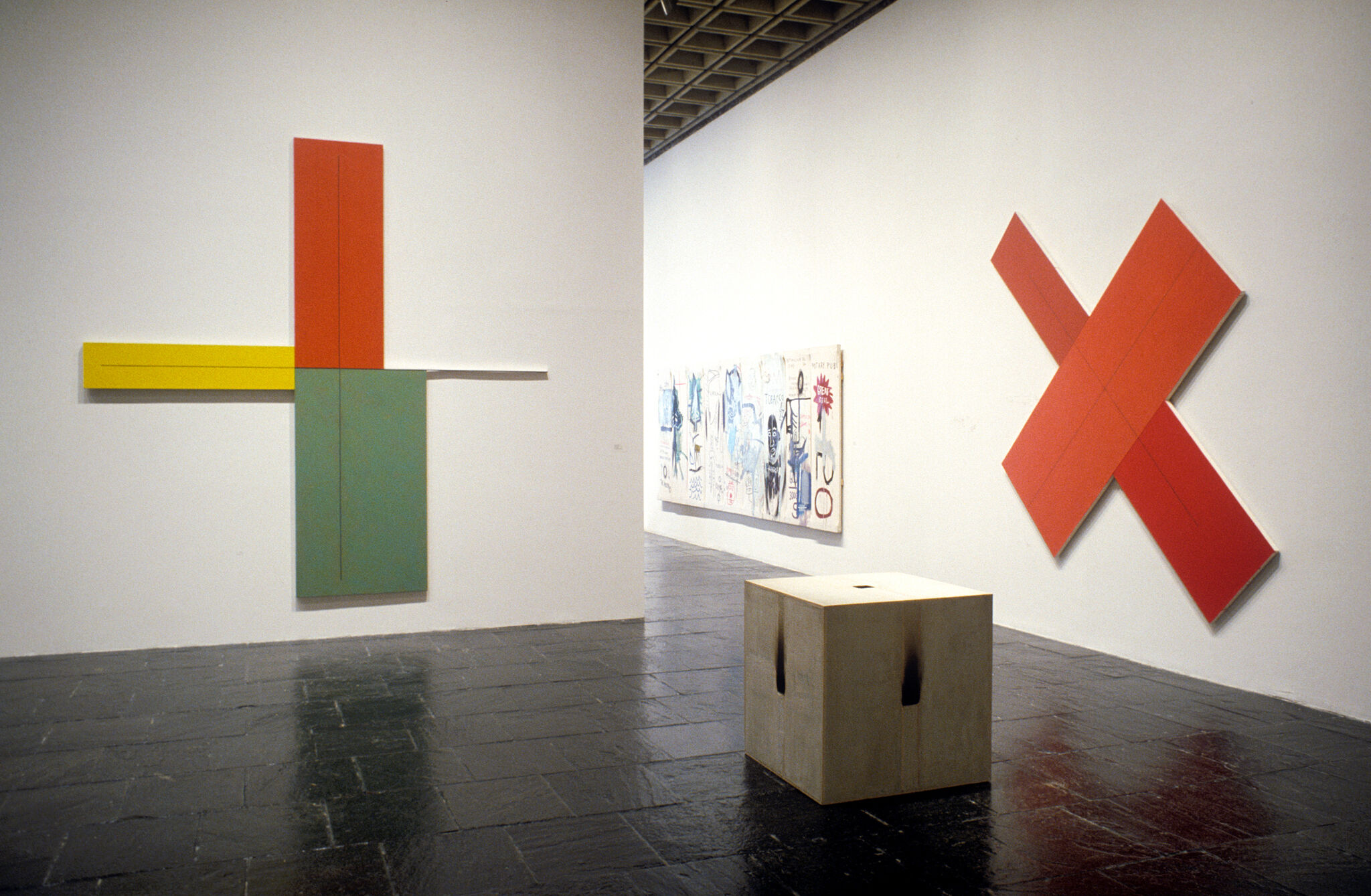 A gallery filled with works of art.