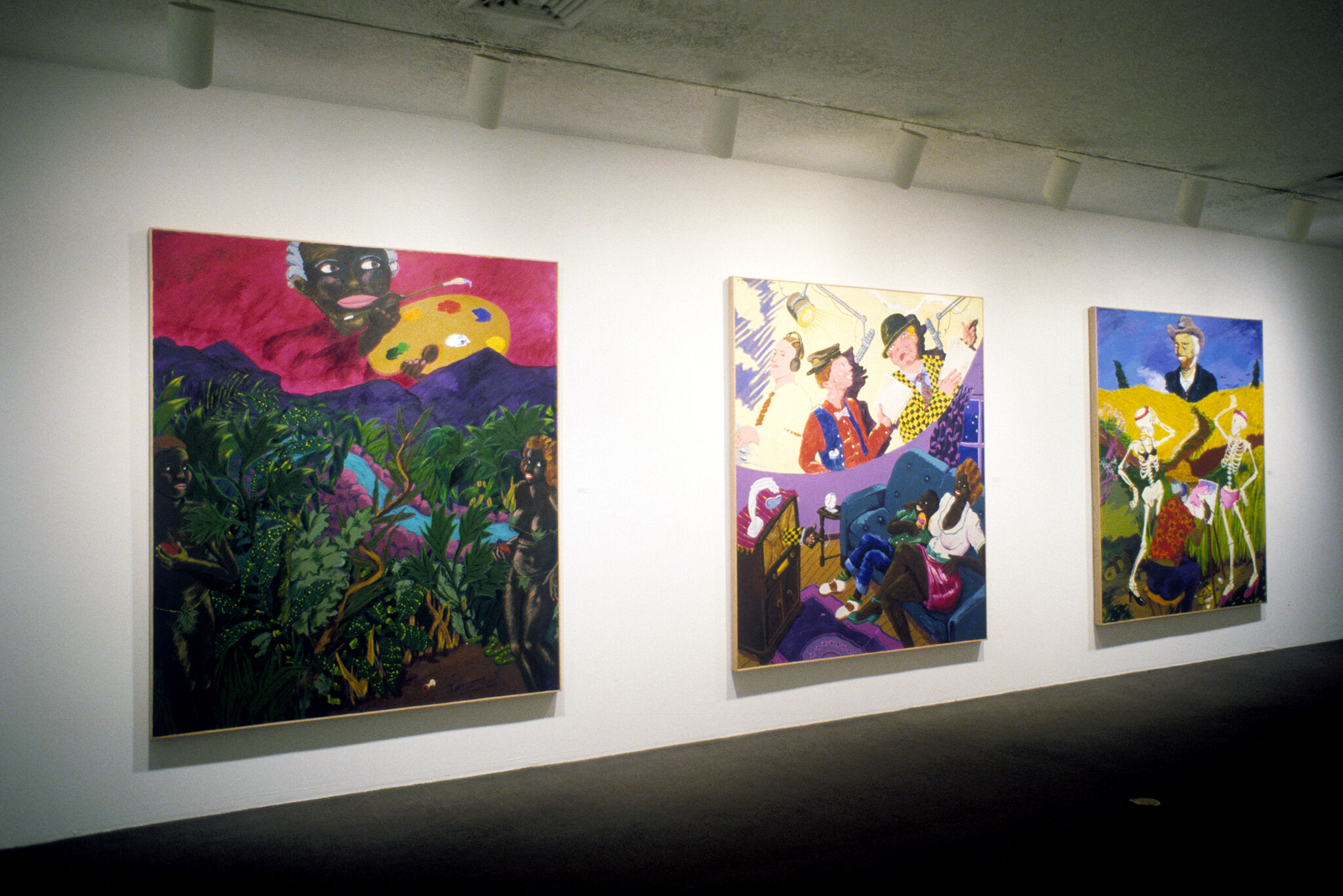 Works of art in a gallery.