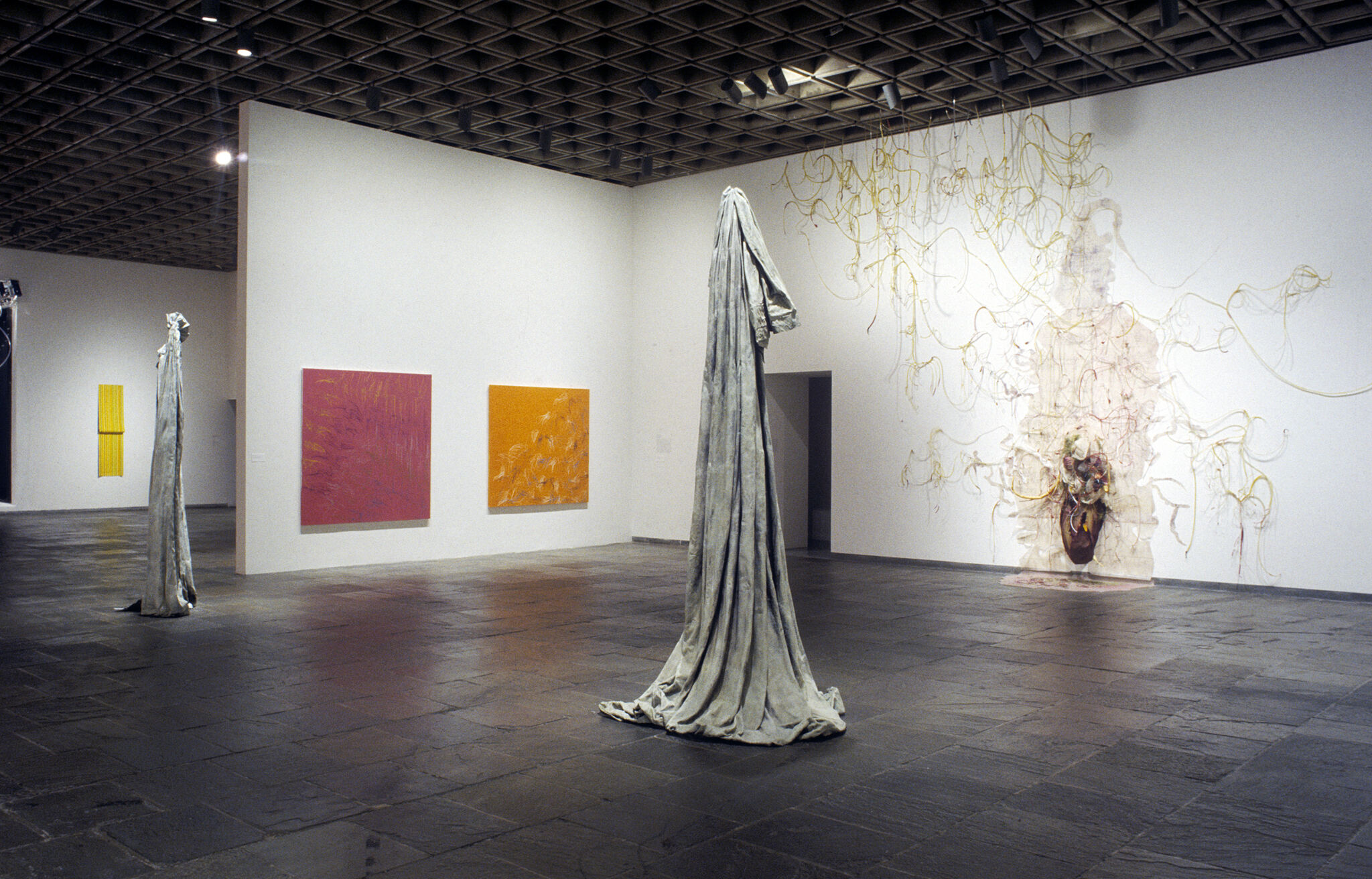 Works of art in a gallery.