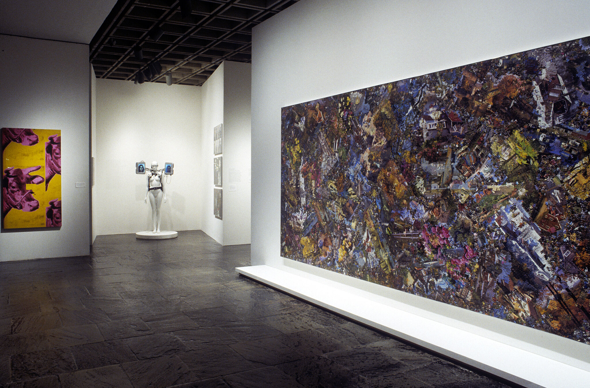 Works of art in a gallery.