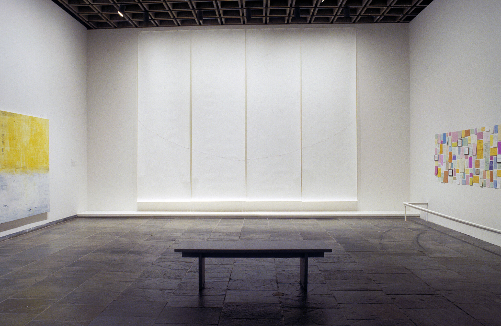 Works of art installed in a gallery.