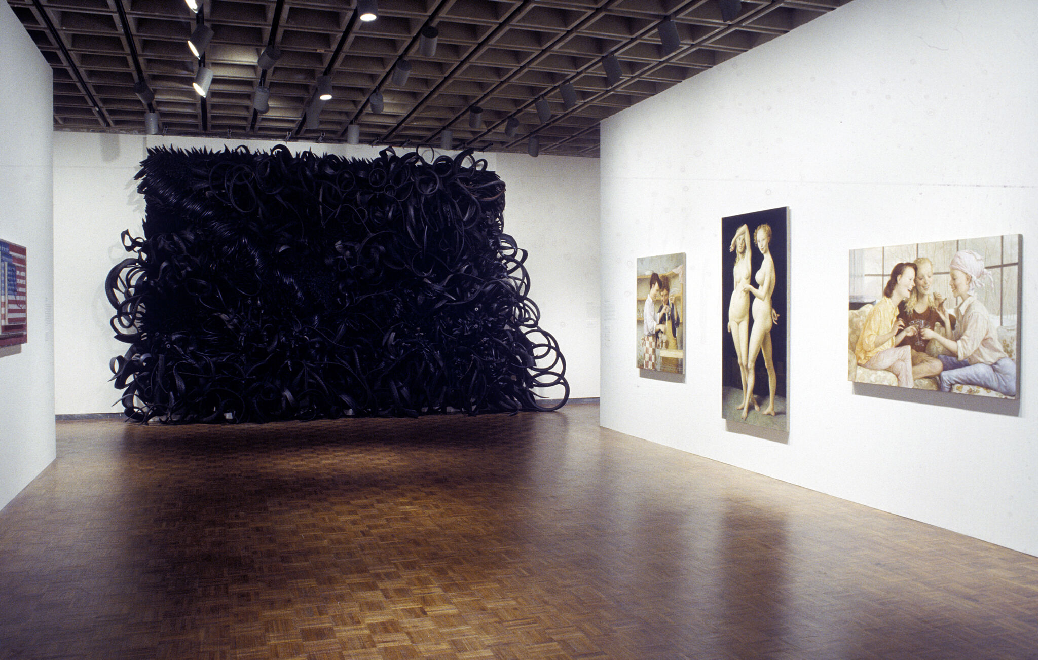 Works of art in a gallery.