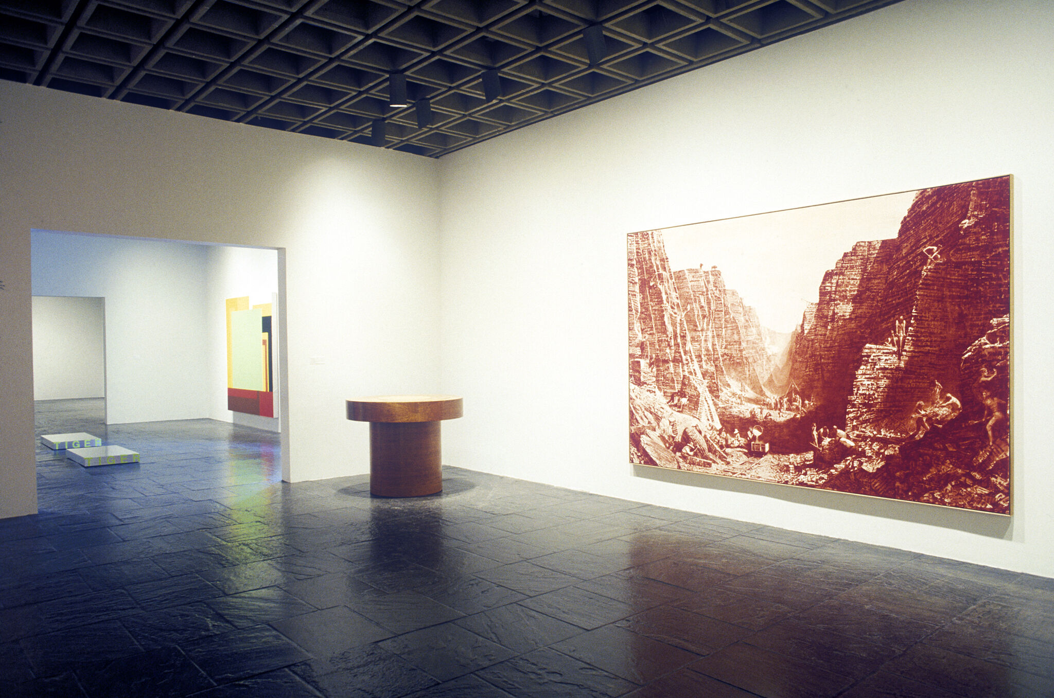 Works of art in a gallery.