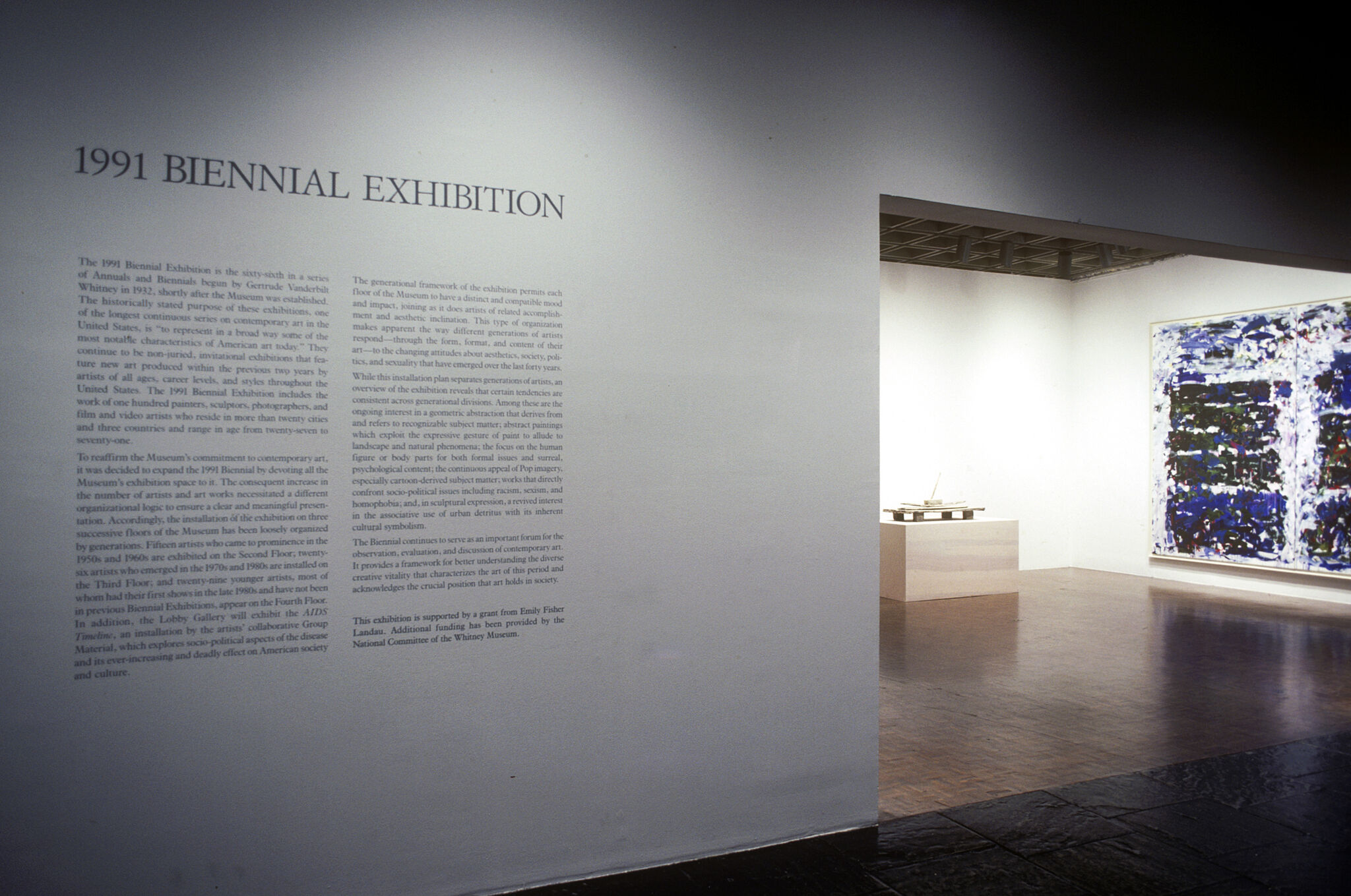 Works of art in a gallery.