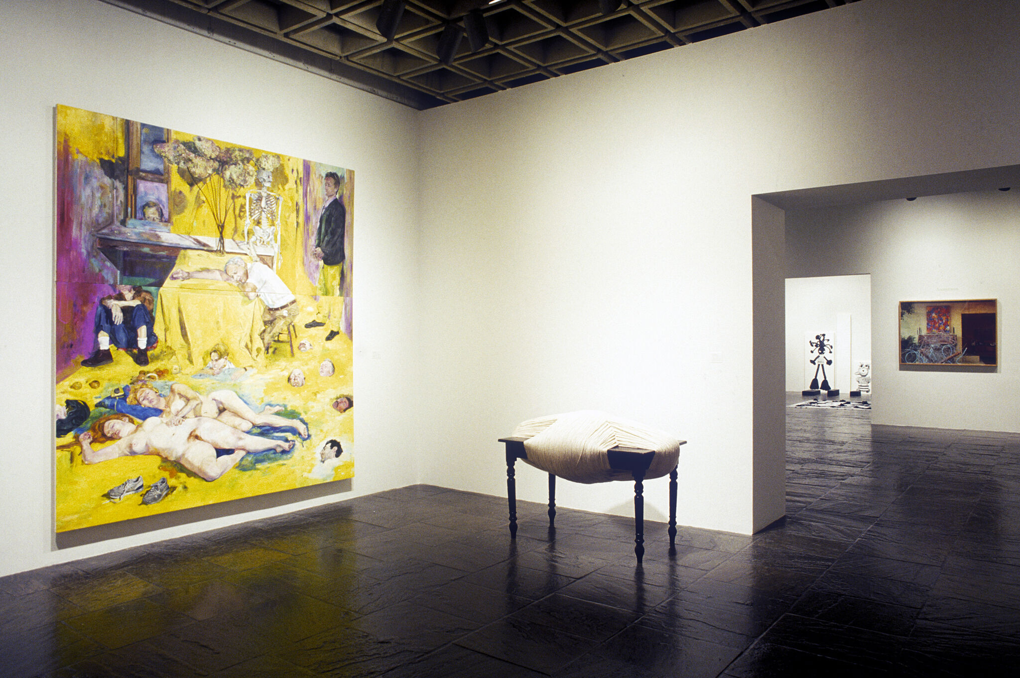 Works of art in a gallery.