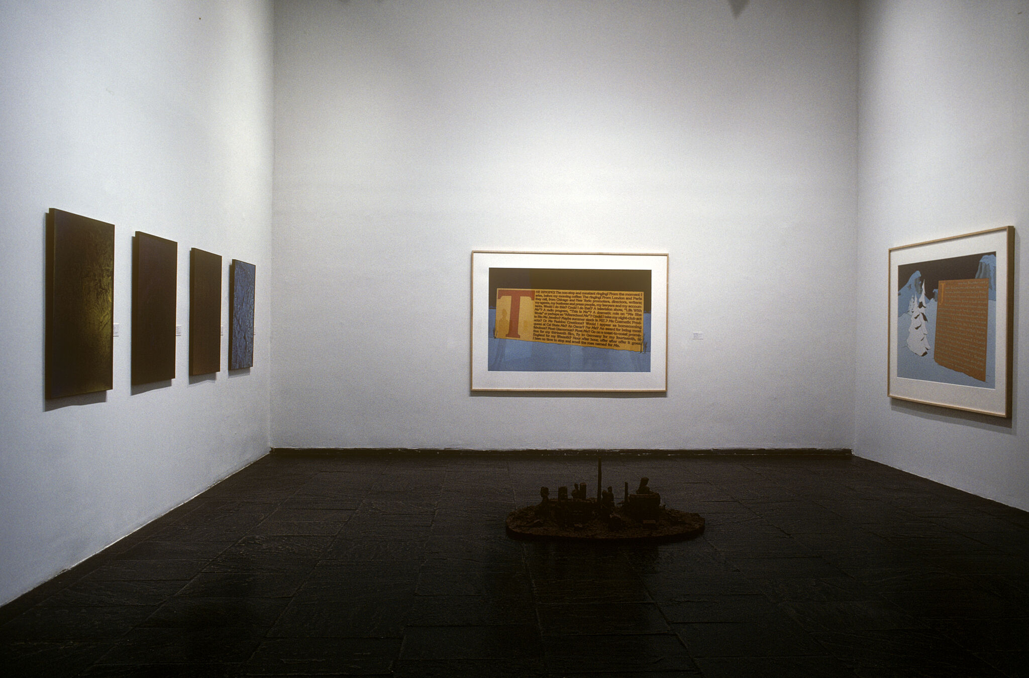 Works of art in a gallery.