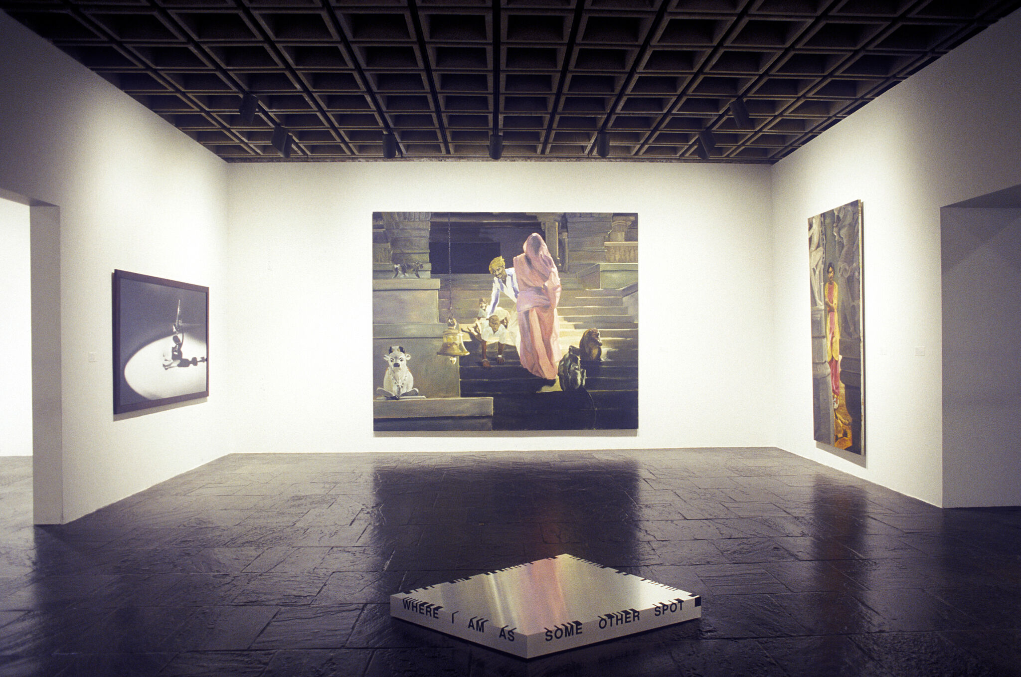 Works of art in a gallery.