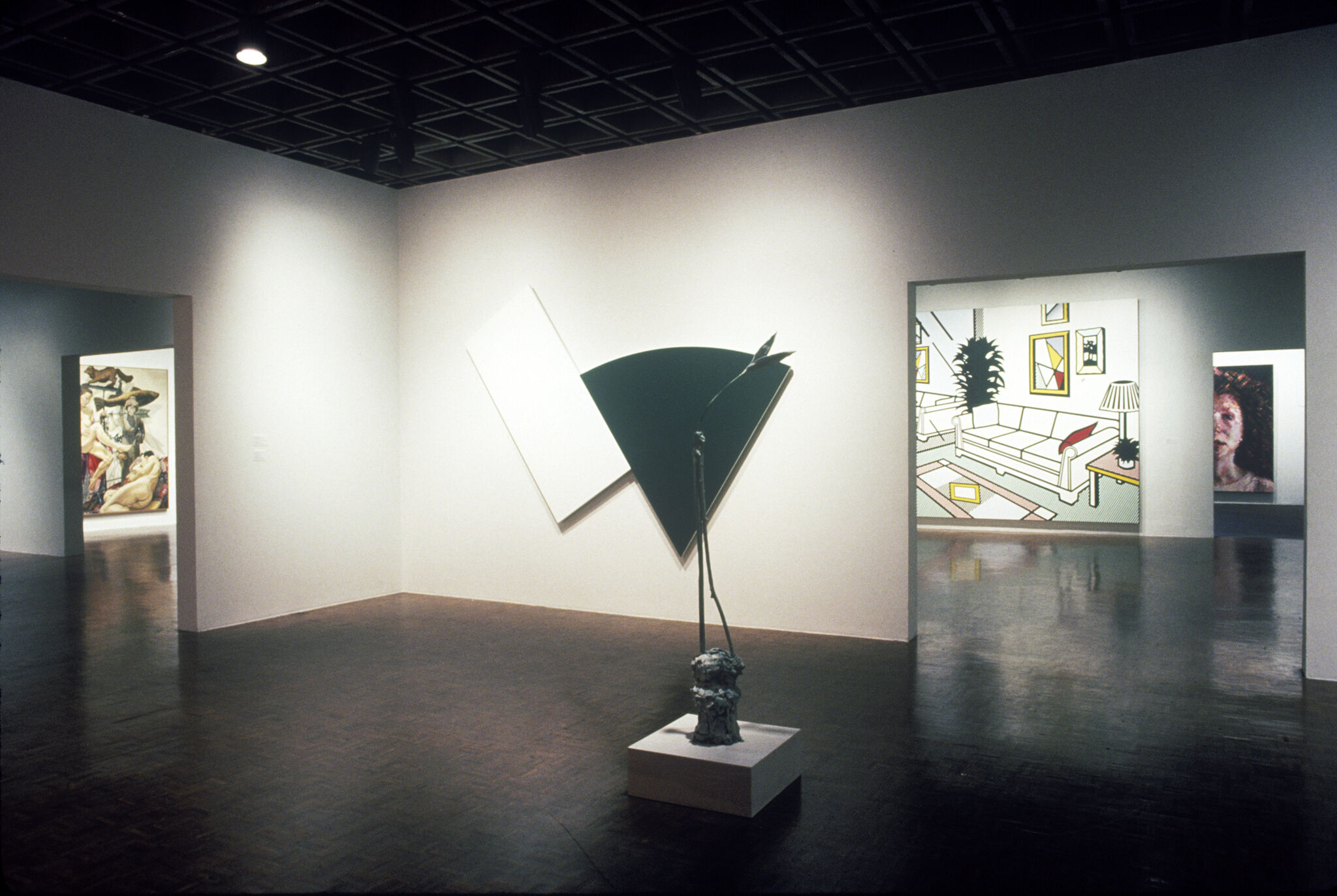 Works of art in a gallery.