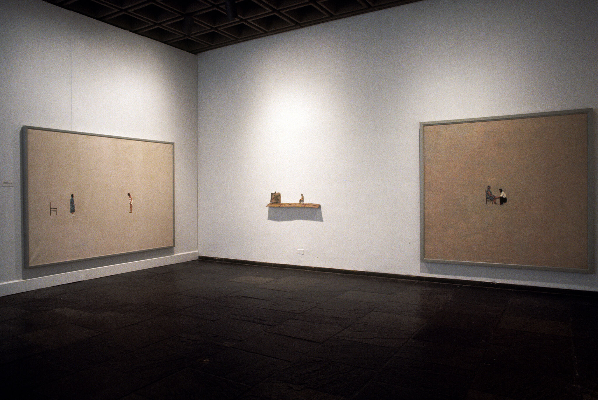 Works of art in a gallery.