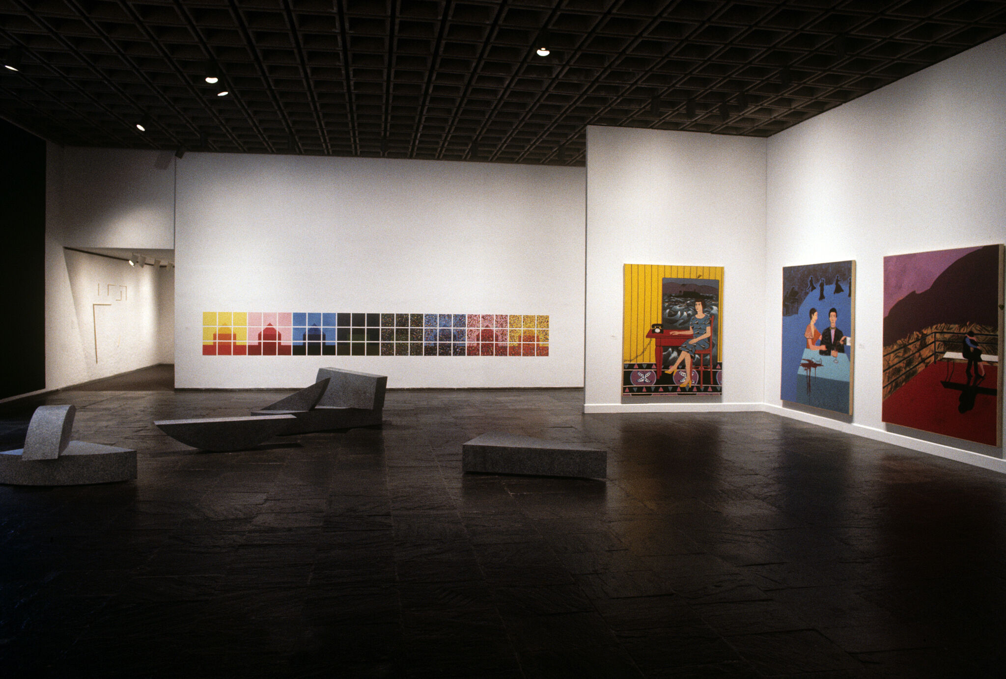 Works of art in a gallery.