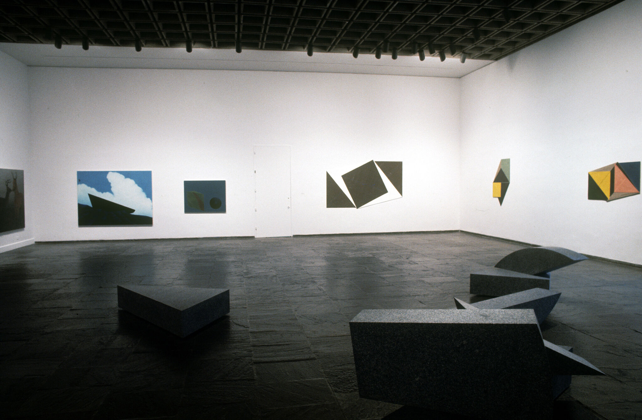 Works of art in a gallery.