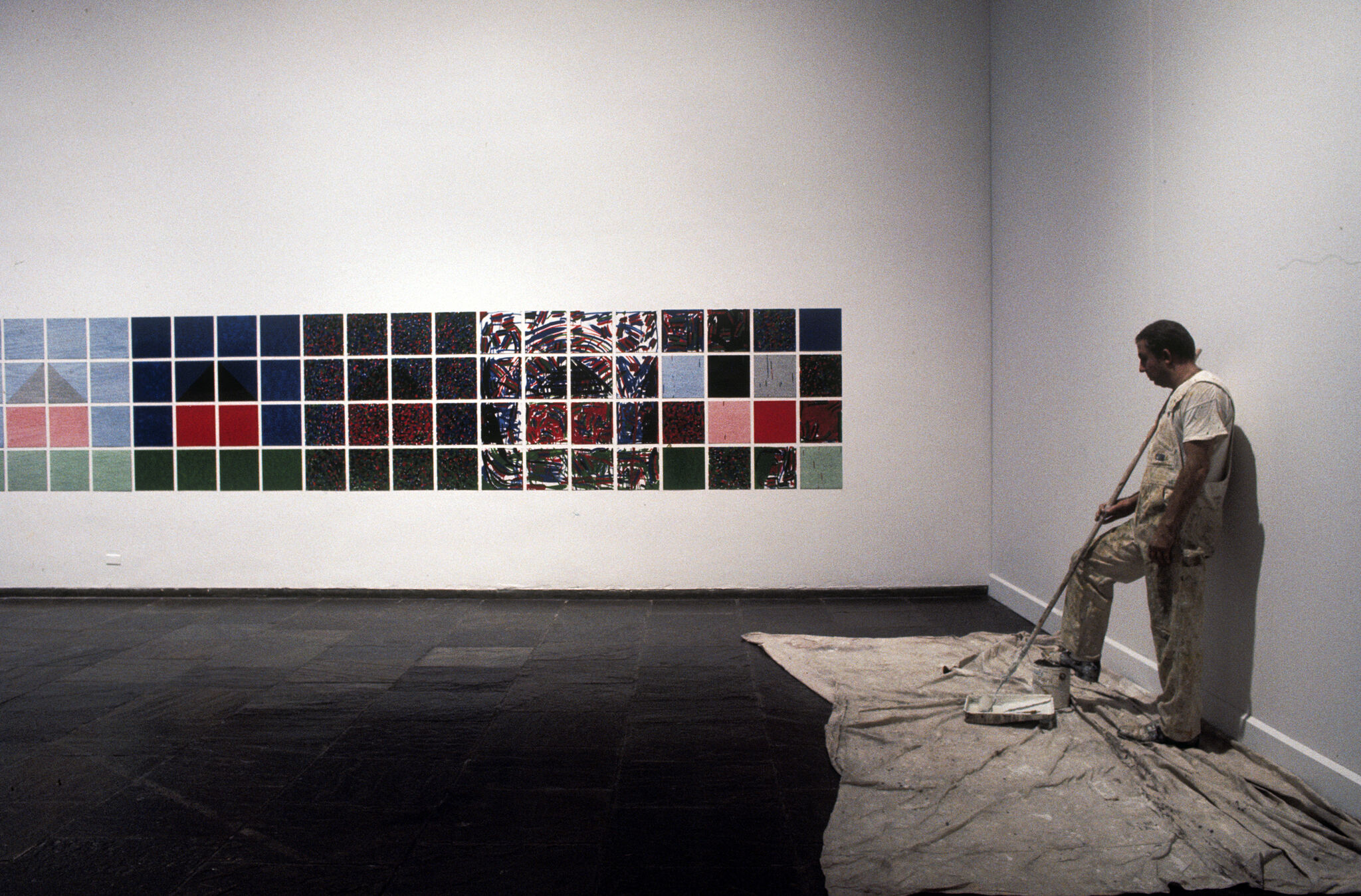 Works of art in a gallery.