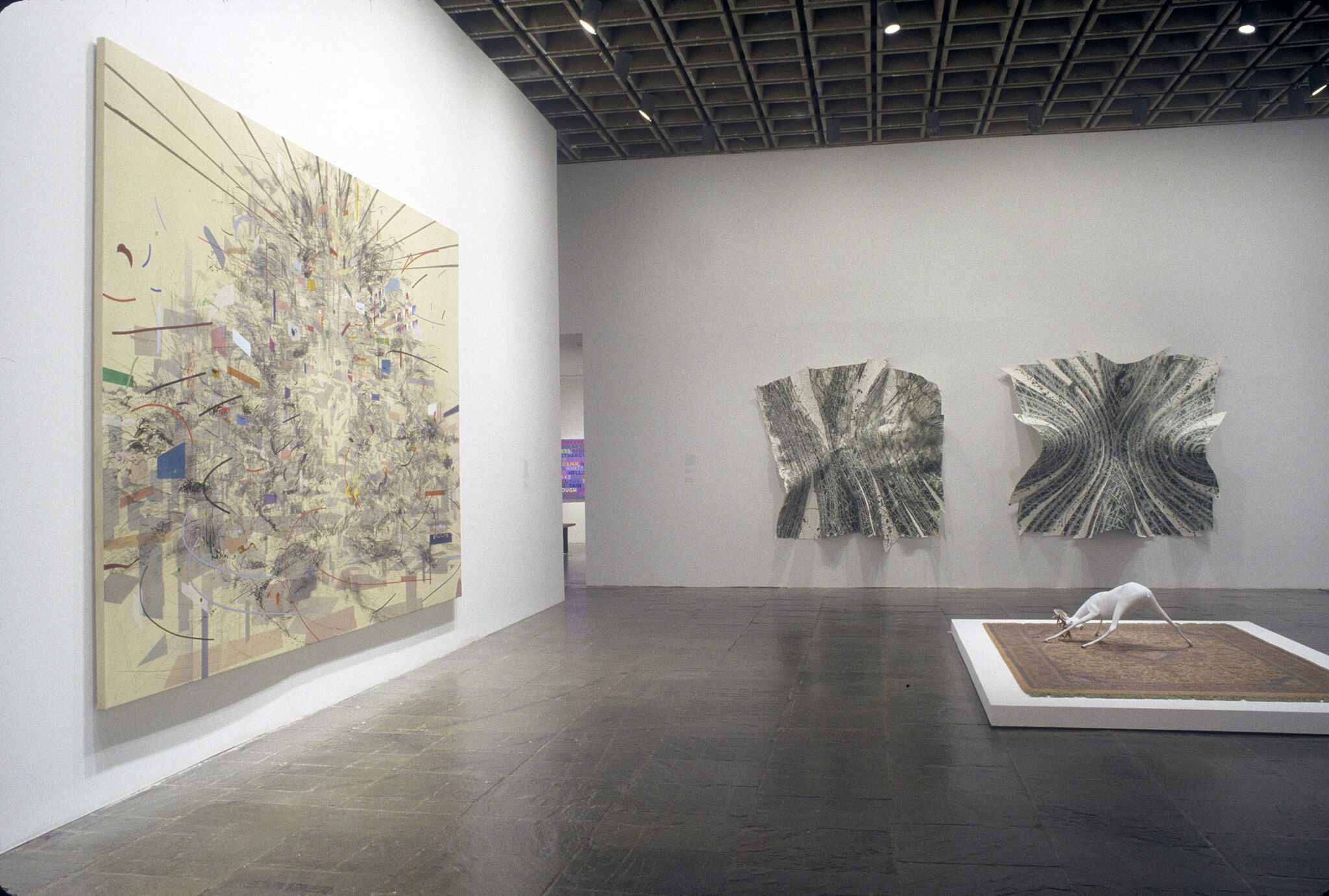 A gallery filled with works of art.