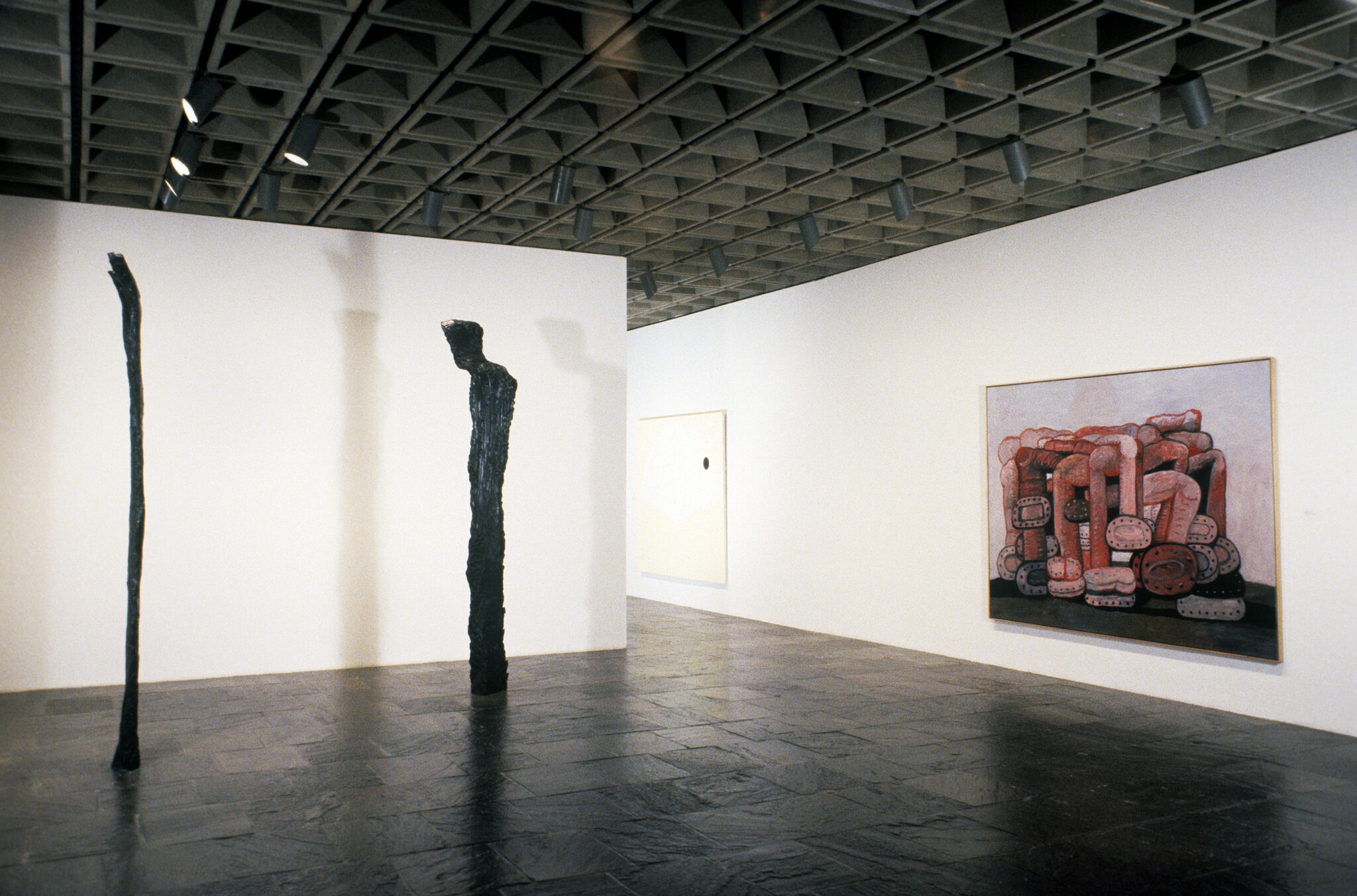 Works of art in a gallery.