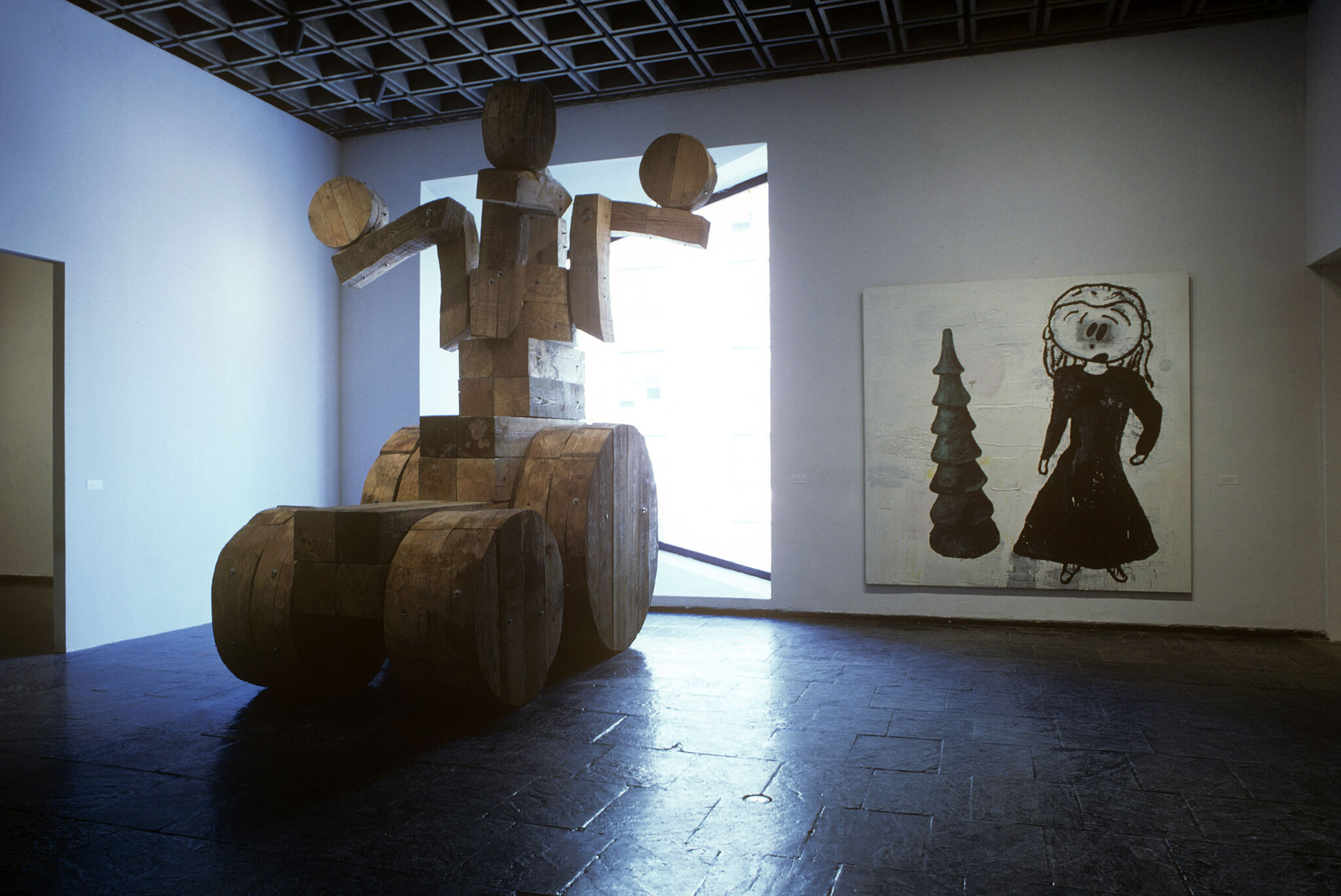 Works of art in a gallery.