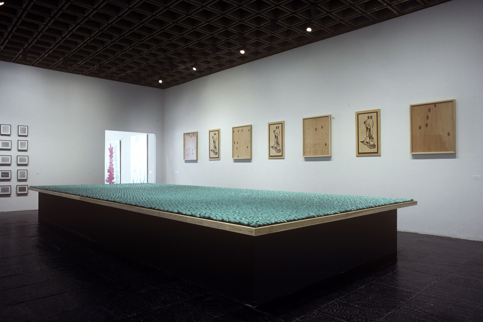 Works of art in a gallery.