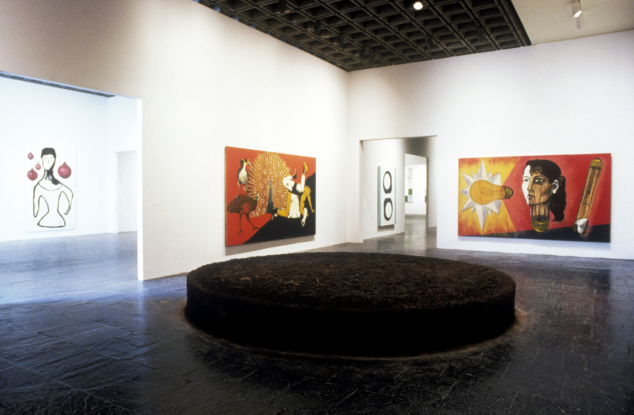 Works of art in a gallery.