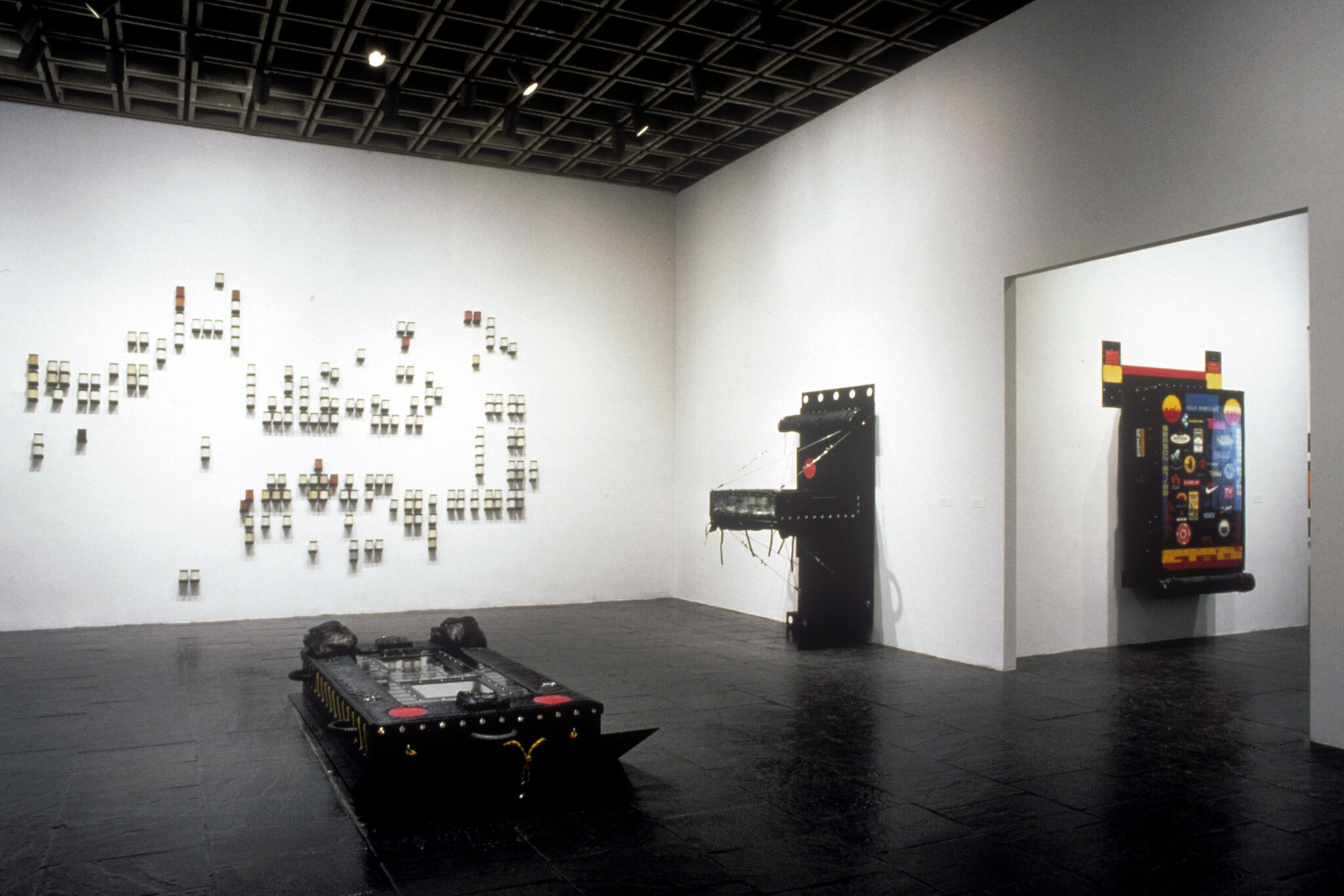 Works of art in a gallery.