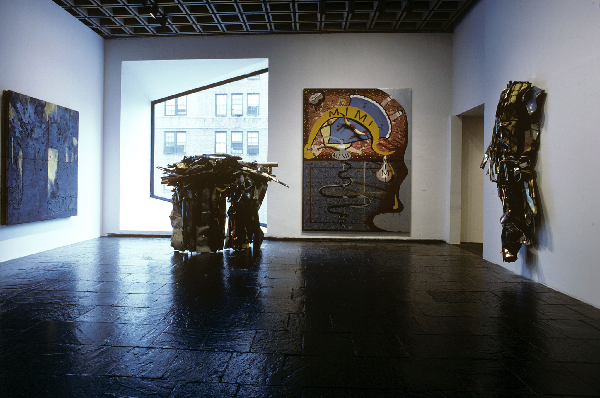 Works of art in a gallery.