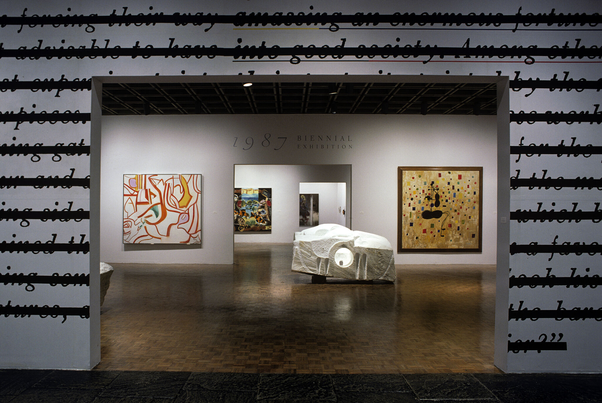 Works of art in a gallery.