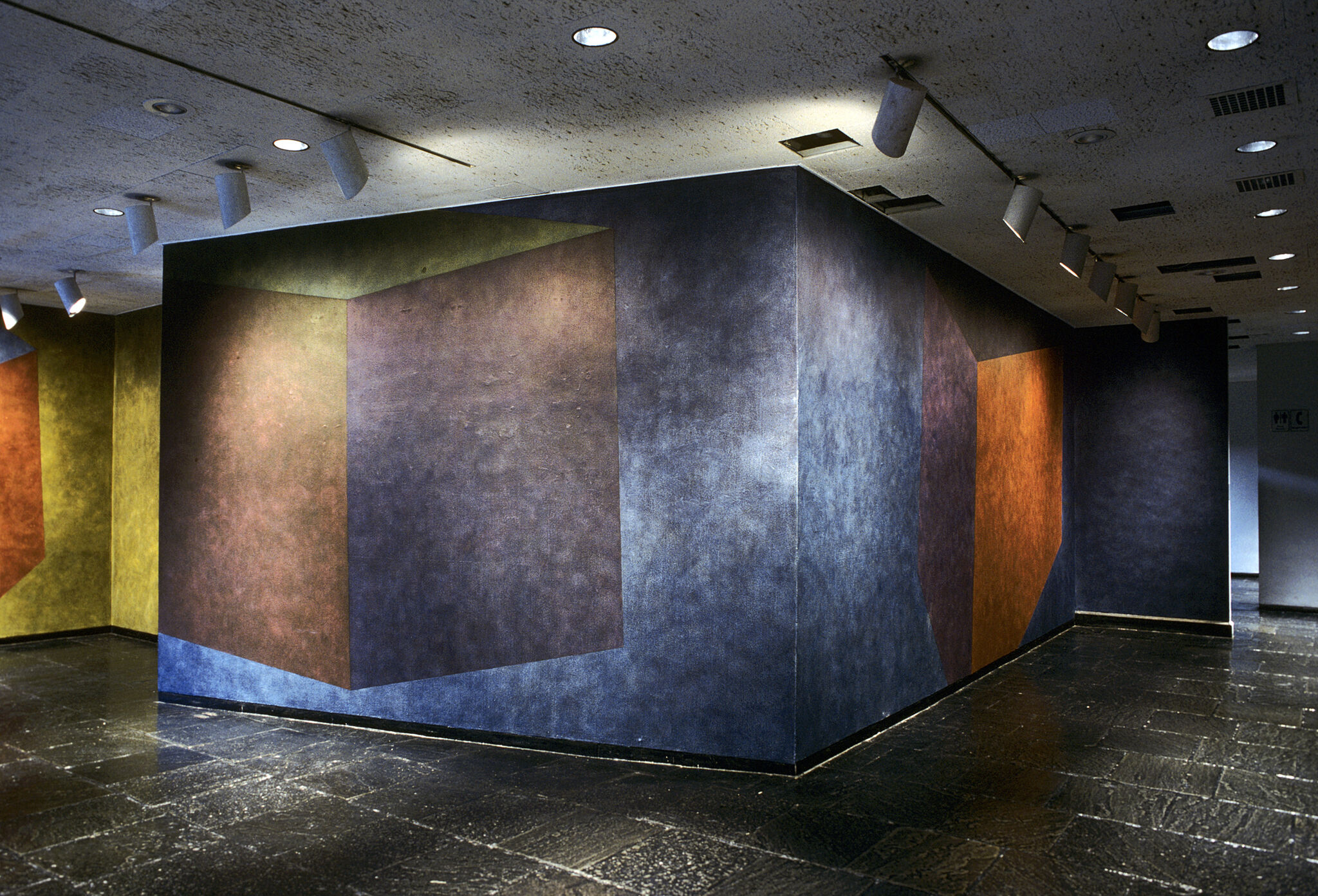 Works of art in a gallery.