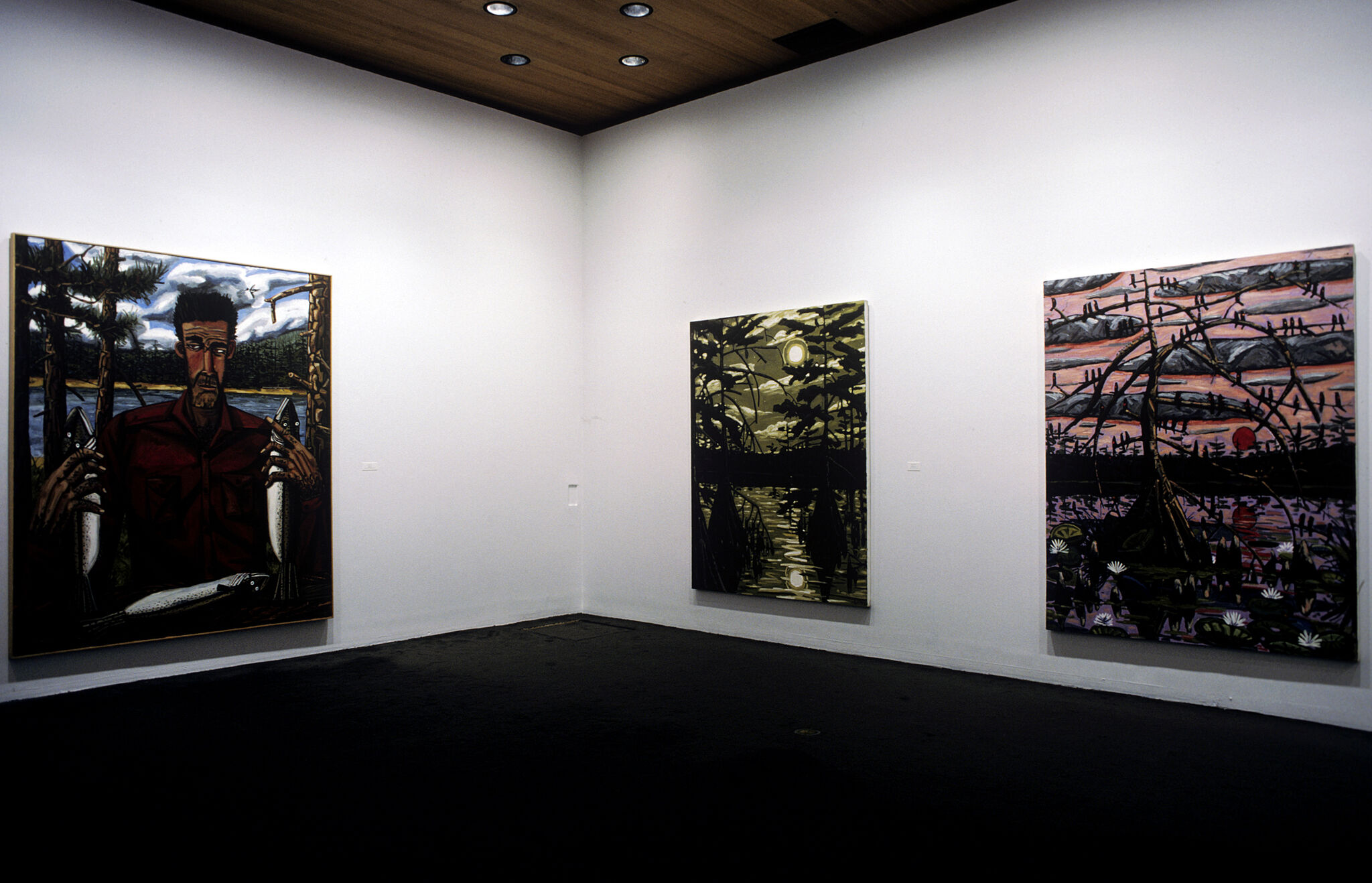 Works of art in a gallery.