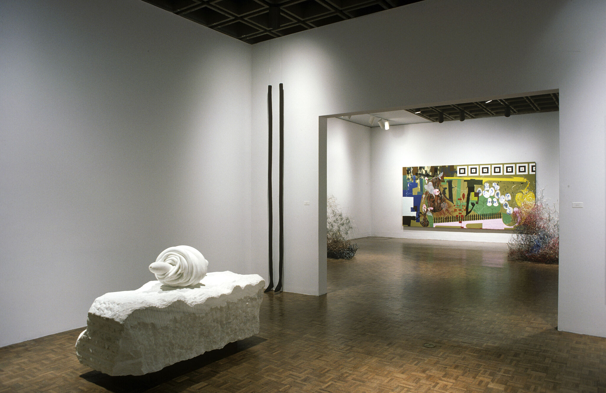 Works of art in a gallery.