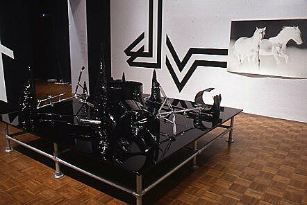 A gallery filled with works of art