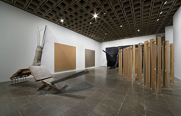 Installation of a sculptures during the Whitney Biennial.