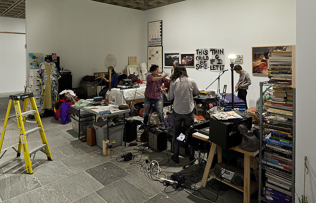 A gallery filled with works of art.