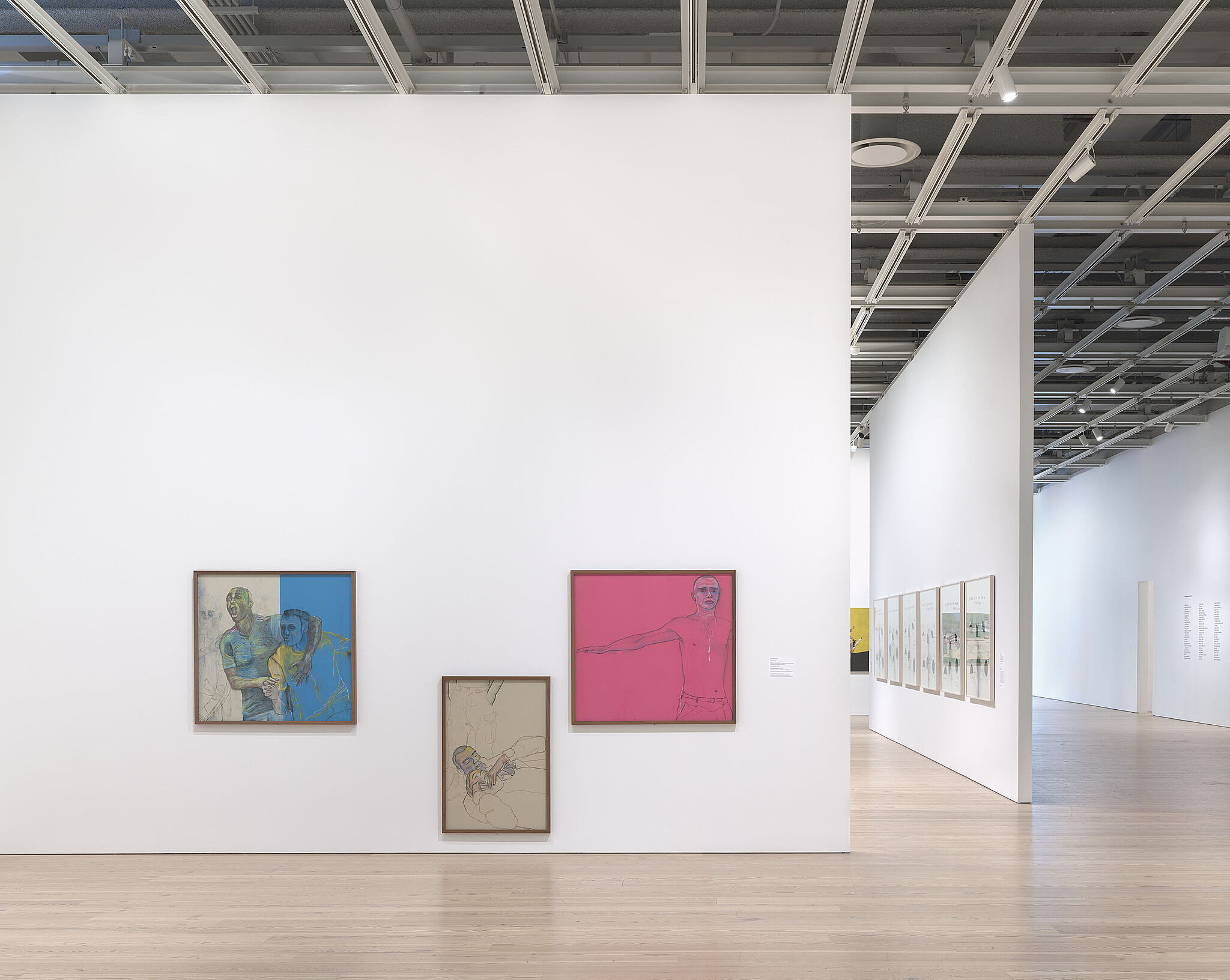 An installation view of artworks in a gallery.